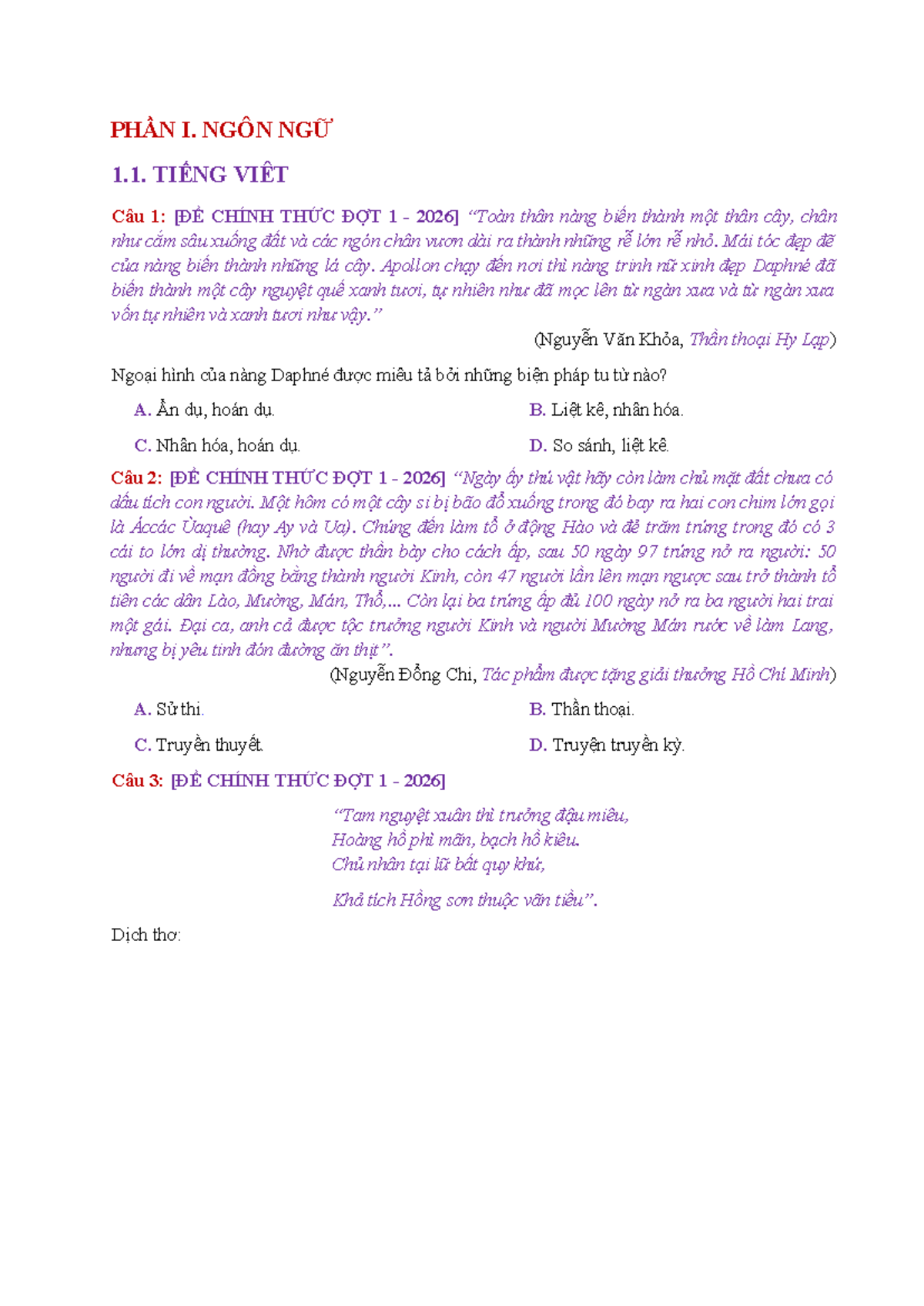 FULL ĐỀ CHÍNH THỨC ĐỢT 1 2026 VACT - Document Preview
