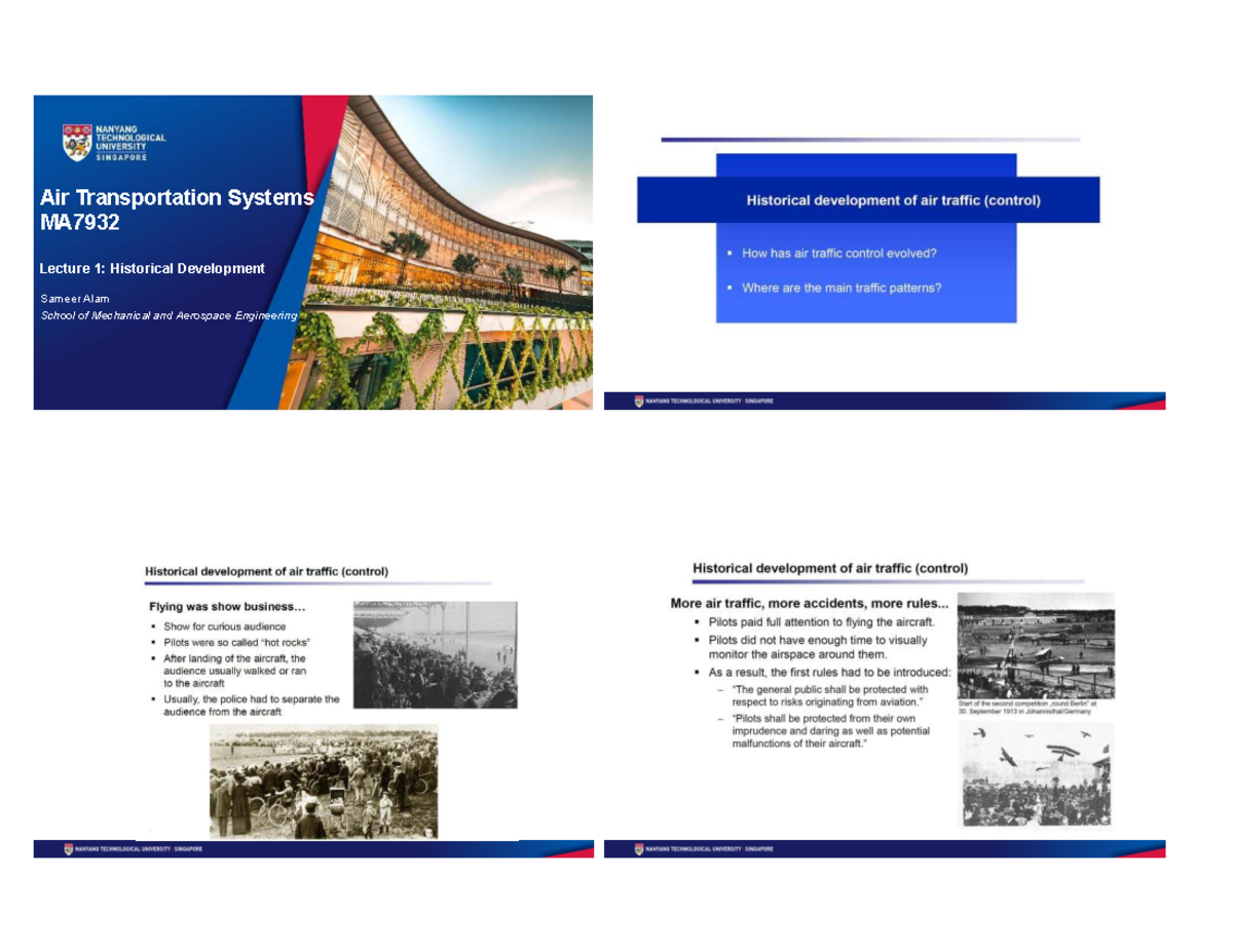 Week 1.2 historical development of air traffic control - MA4881 - Air ...