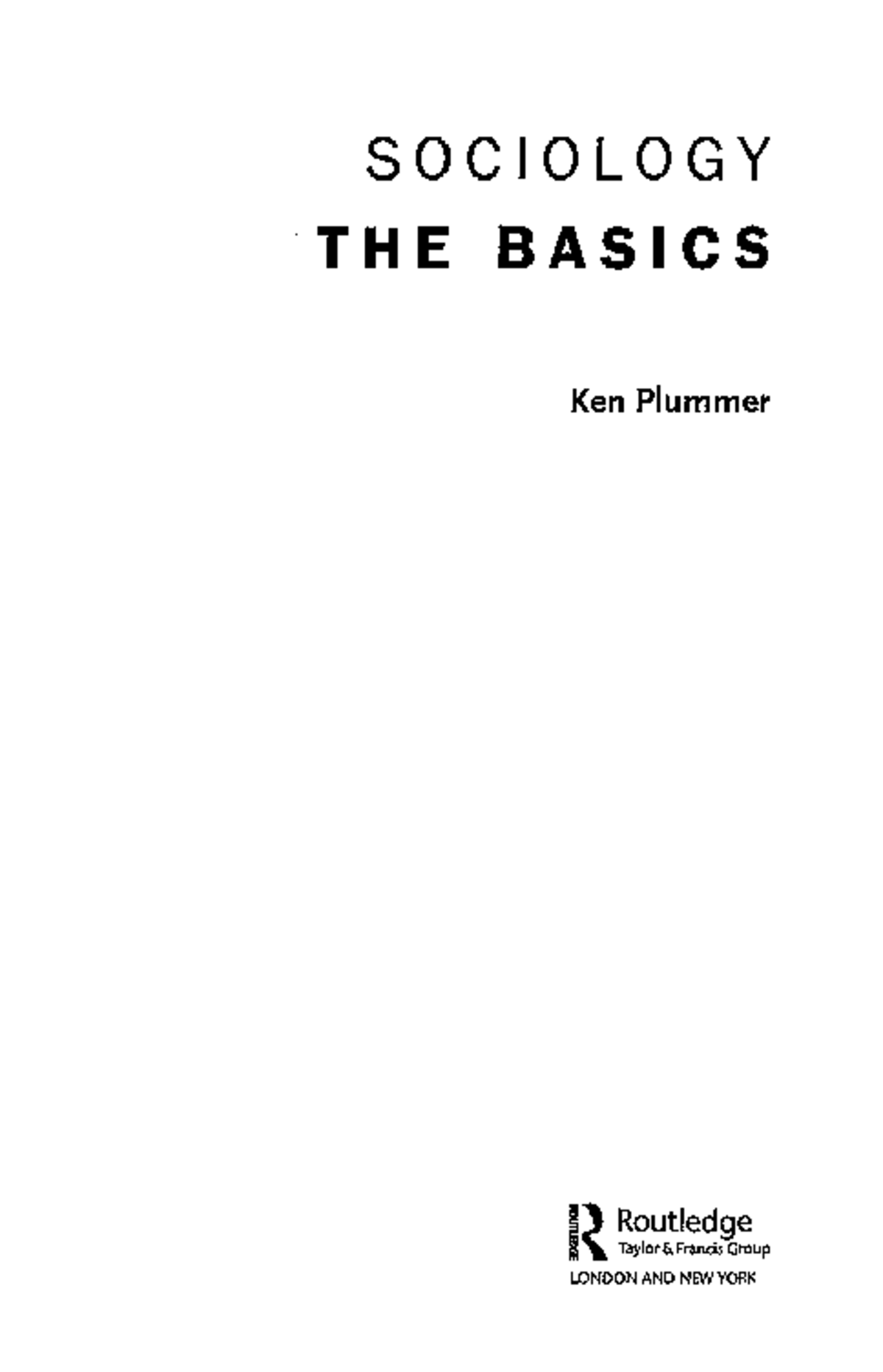 Plummer K Sociology the basics - 11 ...