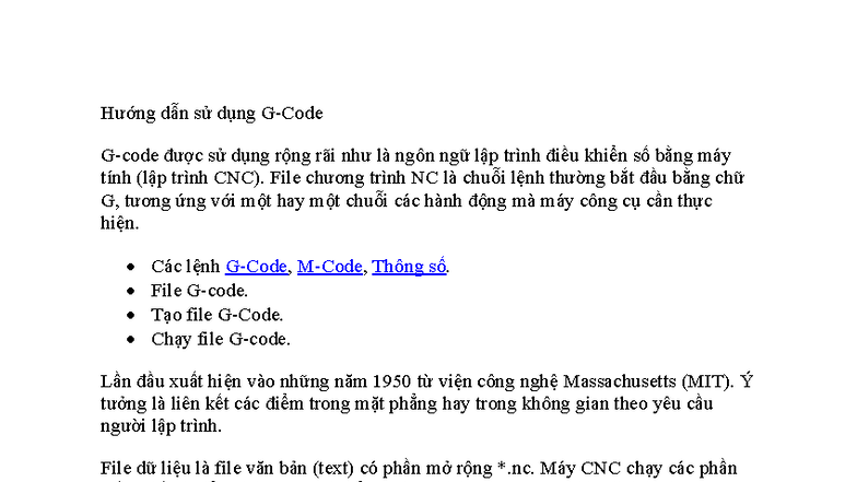 Hướng dẫn sử dụng G Code trong lập trình CNC (548725249) - Studocu