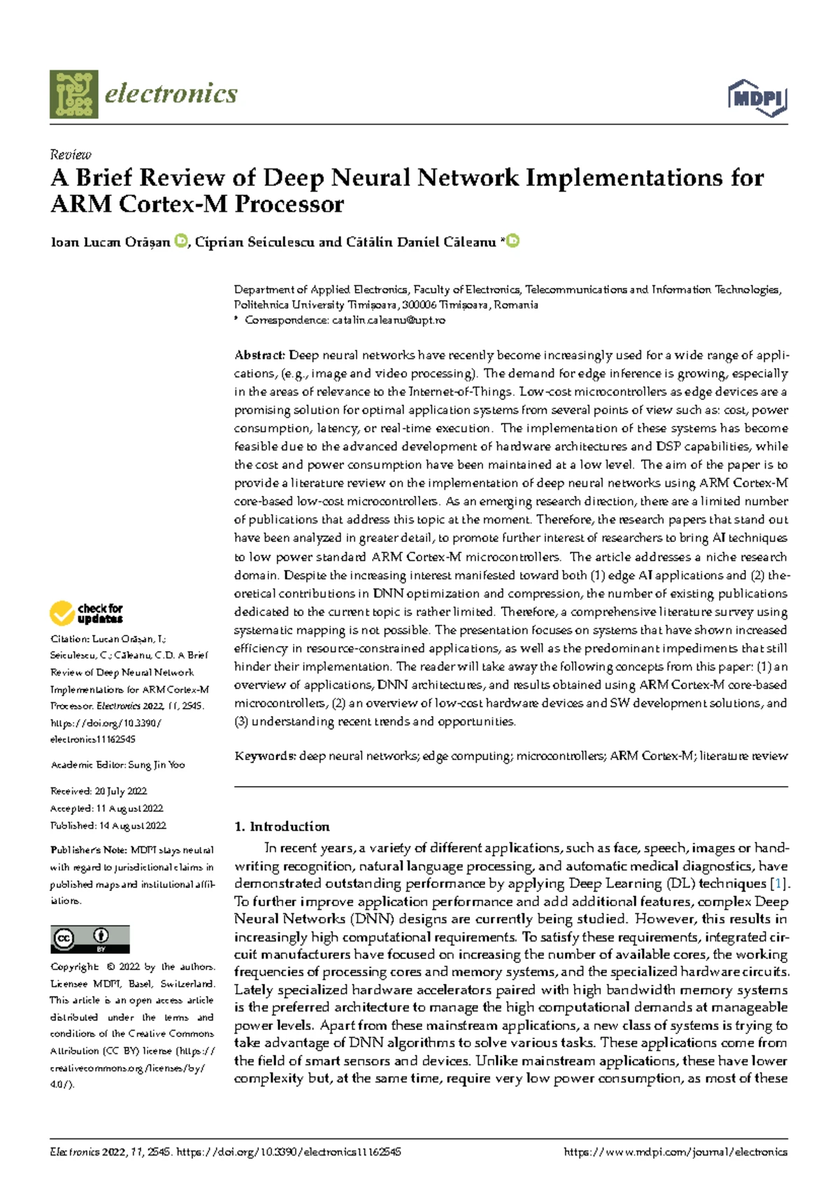 Machine Learning Implementation on Microcontroller-Class Devices: A ...