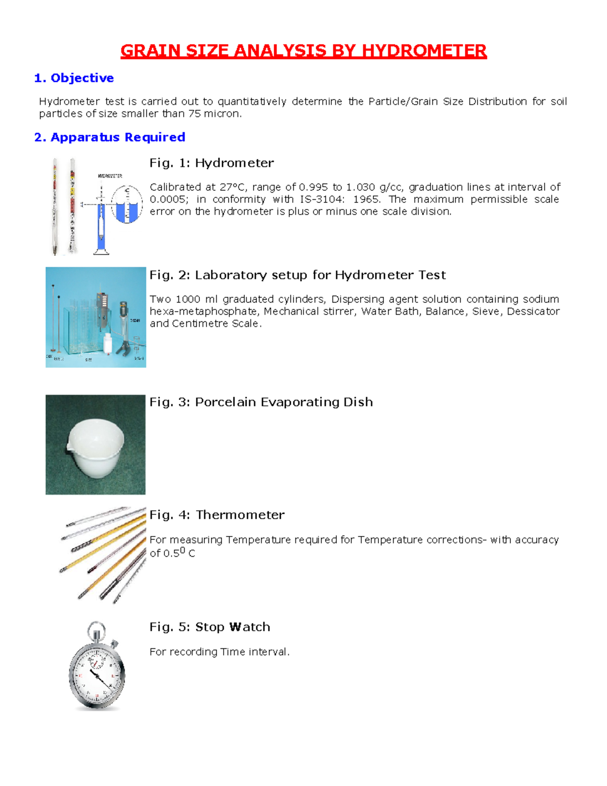Hydrometer Test for Grain Size Analysis: Method & Procedure - Studocu