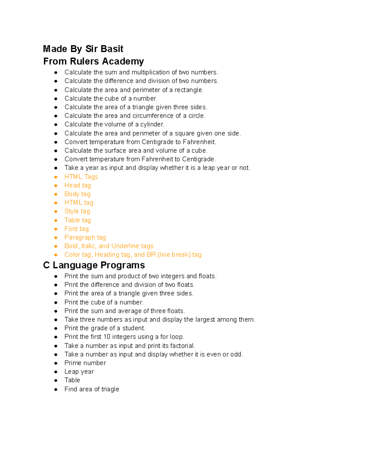 Flowcharts for Basic Math & C Programs - Rulers Academy - Studocu
