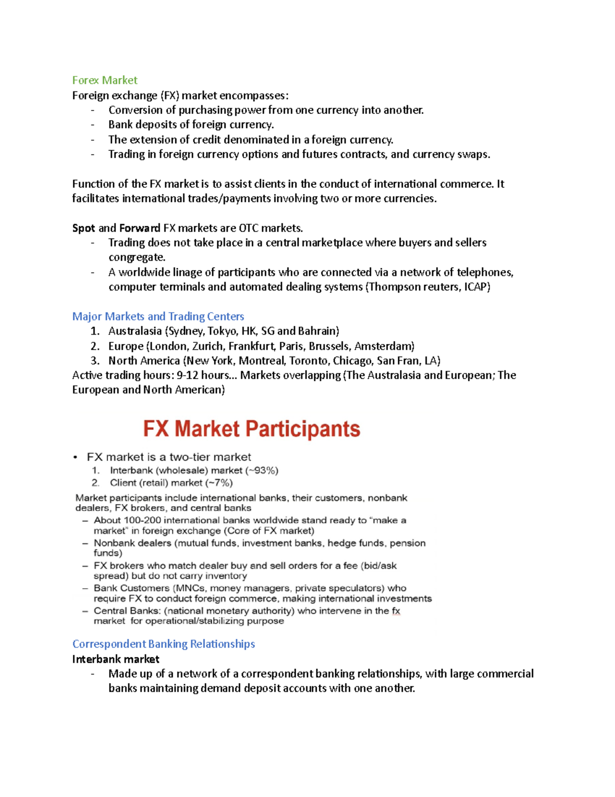 Chapter 5 - Forex Market Overview: Key Concepts & Functions - Studocu