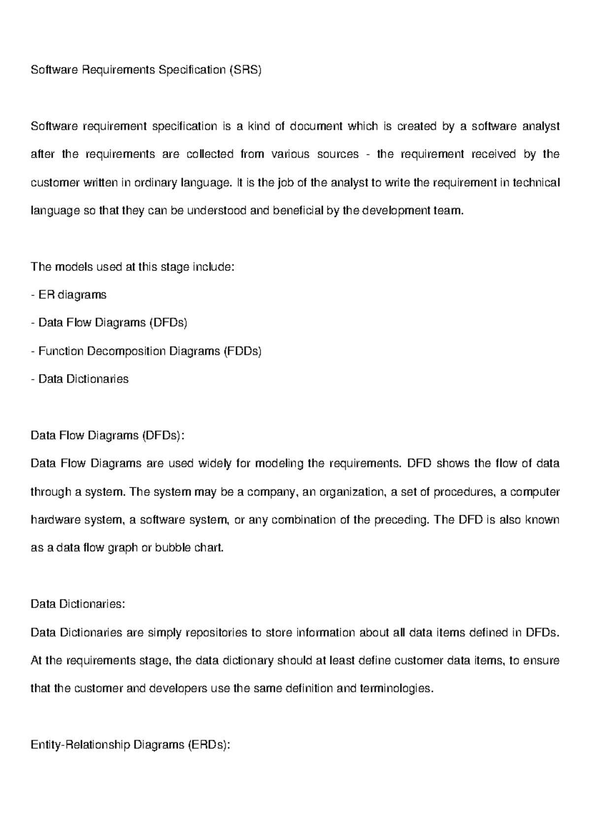 SRS and Software Engineering Process - Software Requirements ...