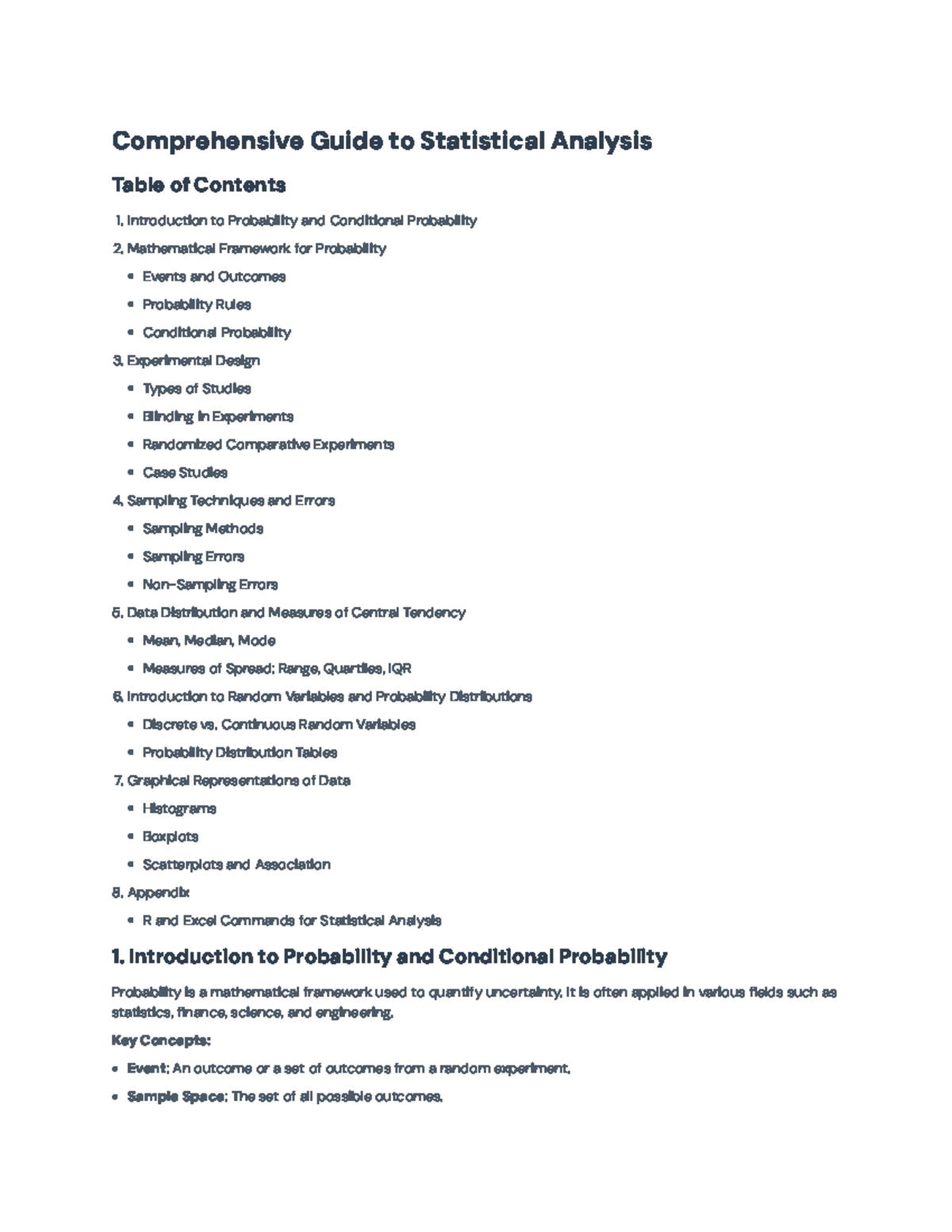 Statistical Analysis: A Comprehensive Guide to Concepts and Techniques ...