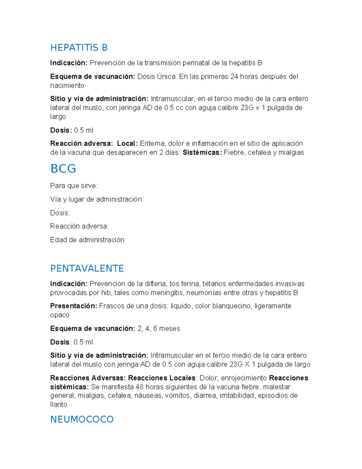 HEP-101: Esquema de Vacunación y Prevención de Hepatitis B - Studocu