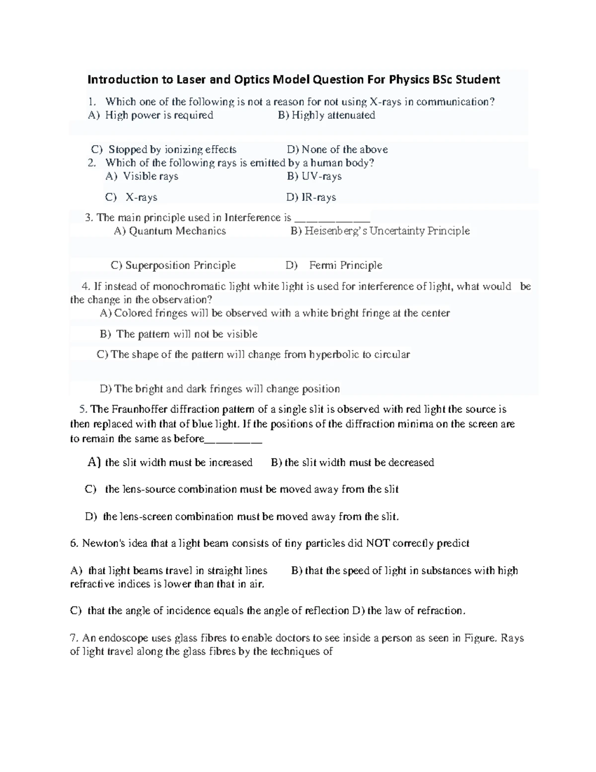 ASTU Applied Physics 4th Year Exit Exam Answer Key - Mar 2023 - Studocu