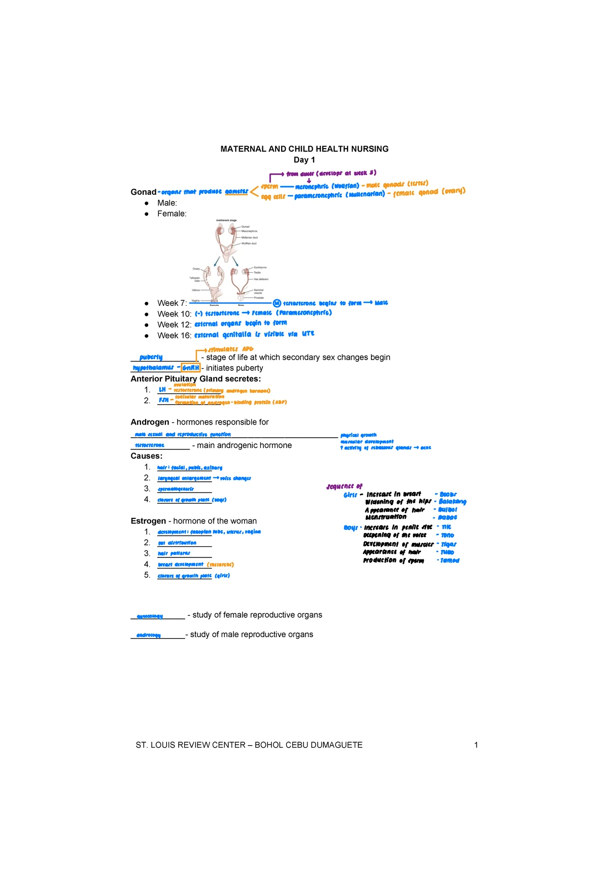 OB 101: Day 2 Lecture Notes on Maternal & Child Health Nursing - Studocu