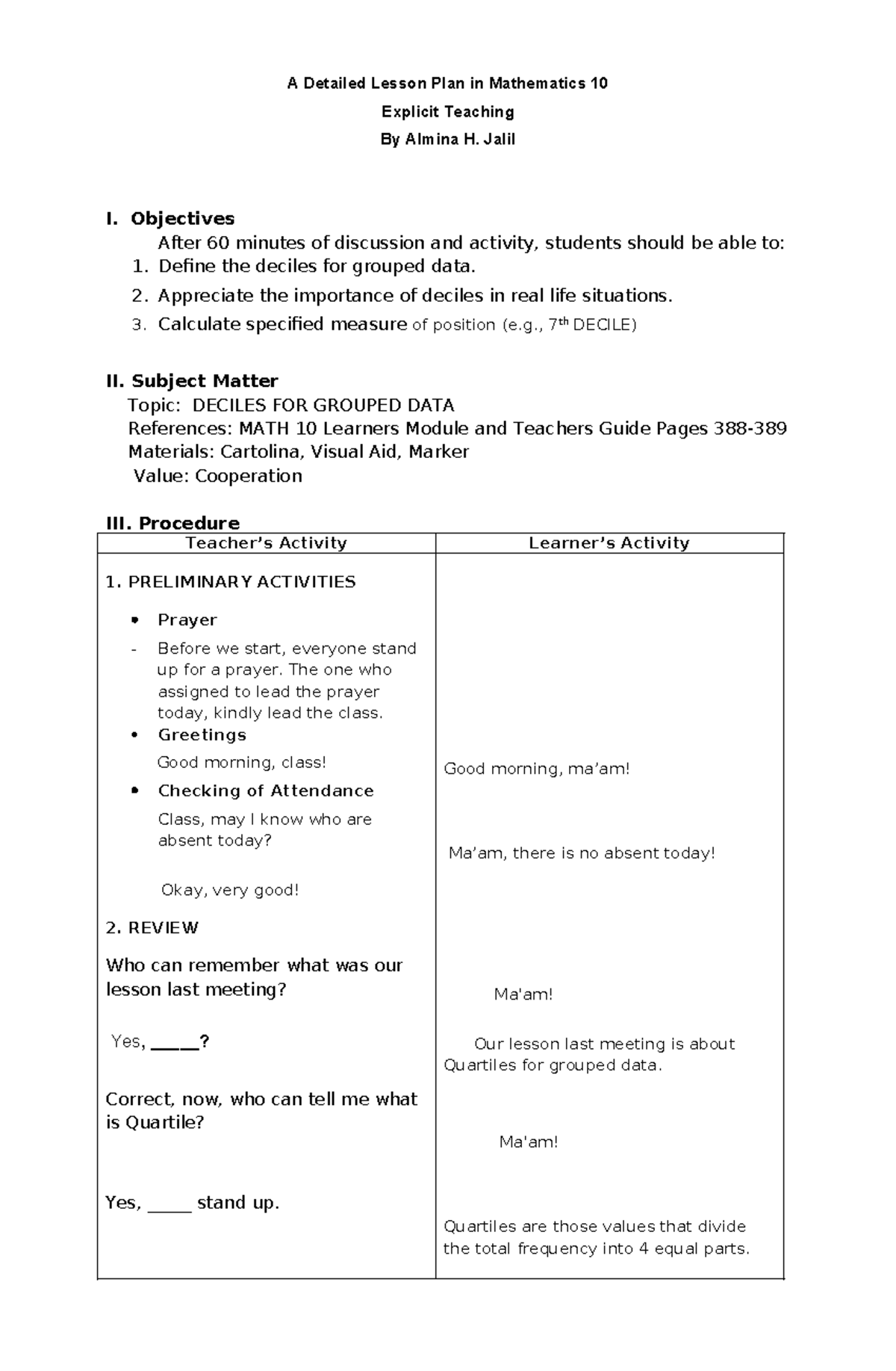 Detailed lesson Plan in Mathematics 10 1 064702 - A Detailed Lesson ...