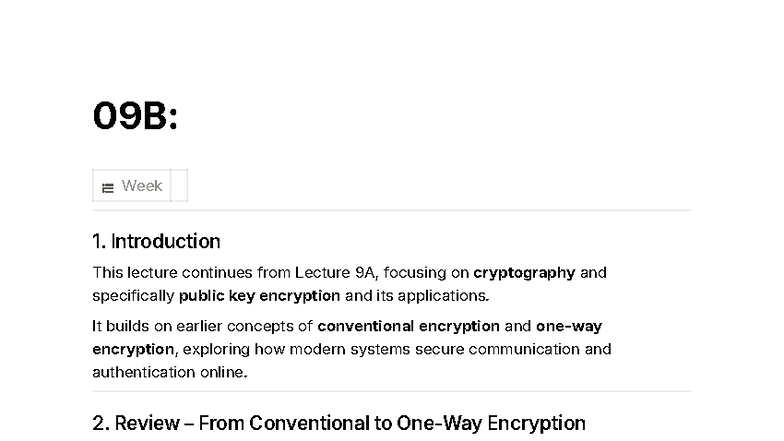 09B: Lecture Notes on Public Key Encryption and Applications - Studocu