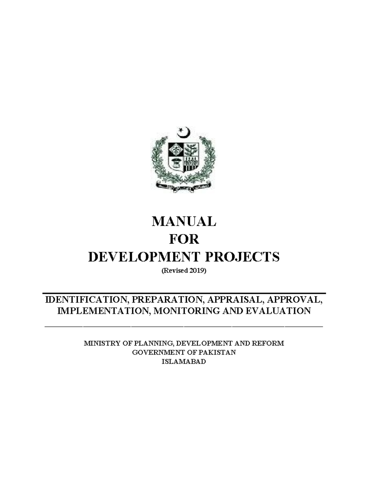 Manual for Development Projects (Revised 2019) - Guidelines and ...