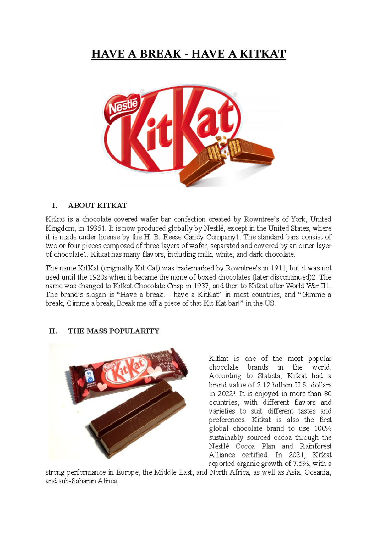 KITKAT Case Study Analysis: Branding & Marketing Strategies - Studocu