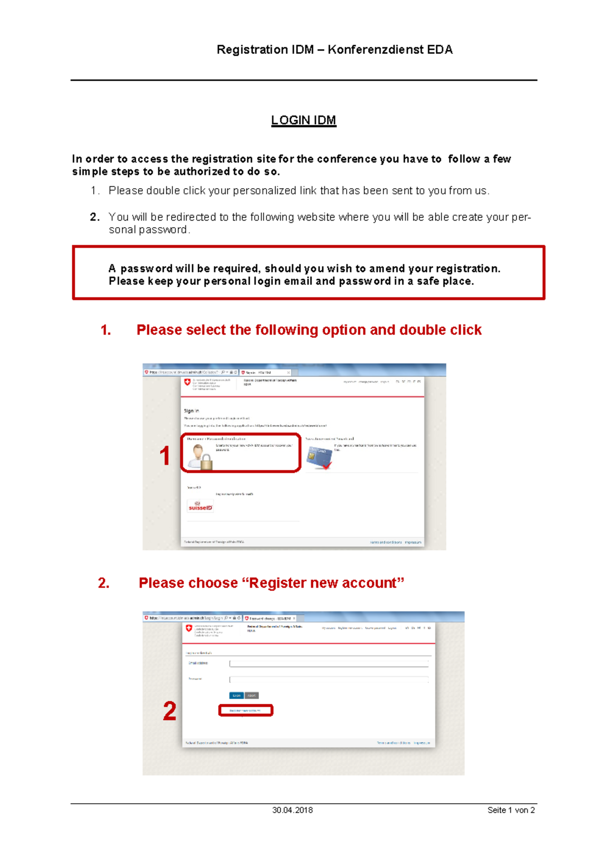IDM Login Registration Guide - Registration IDM – Konferenzdienst EDA ...