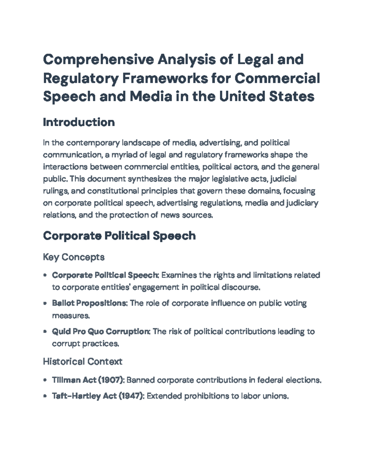 Legal and Regulatory Frameworks for Commercial Speech in the U.S ...