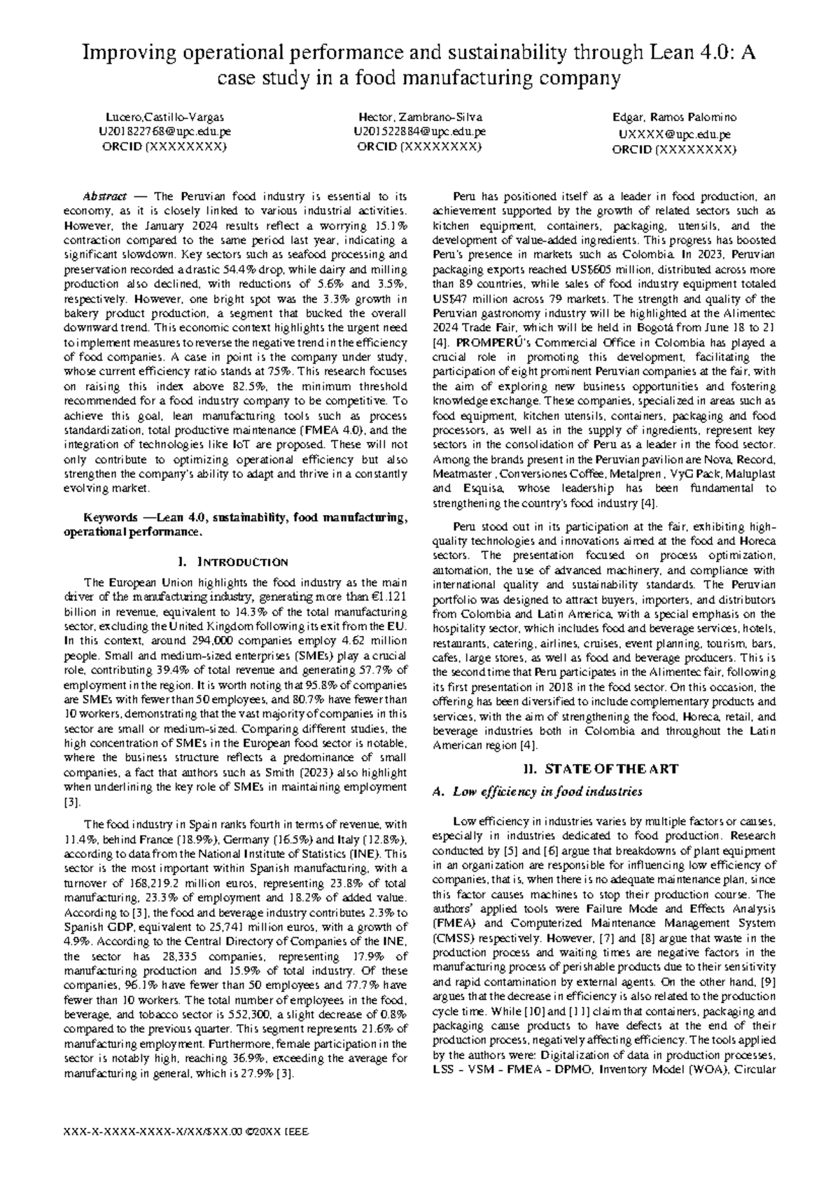 Lean 4.0 Implementation for Enhancing Efficiency in Food Manufacturing ...