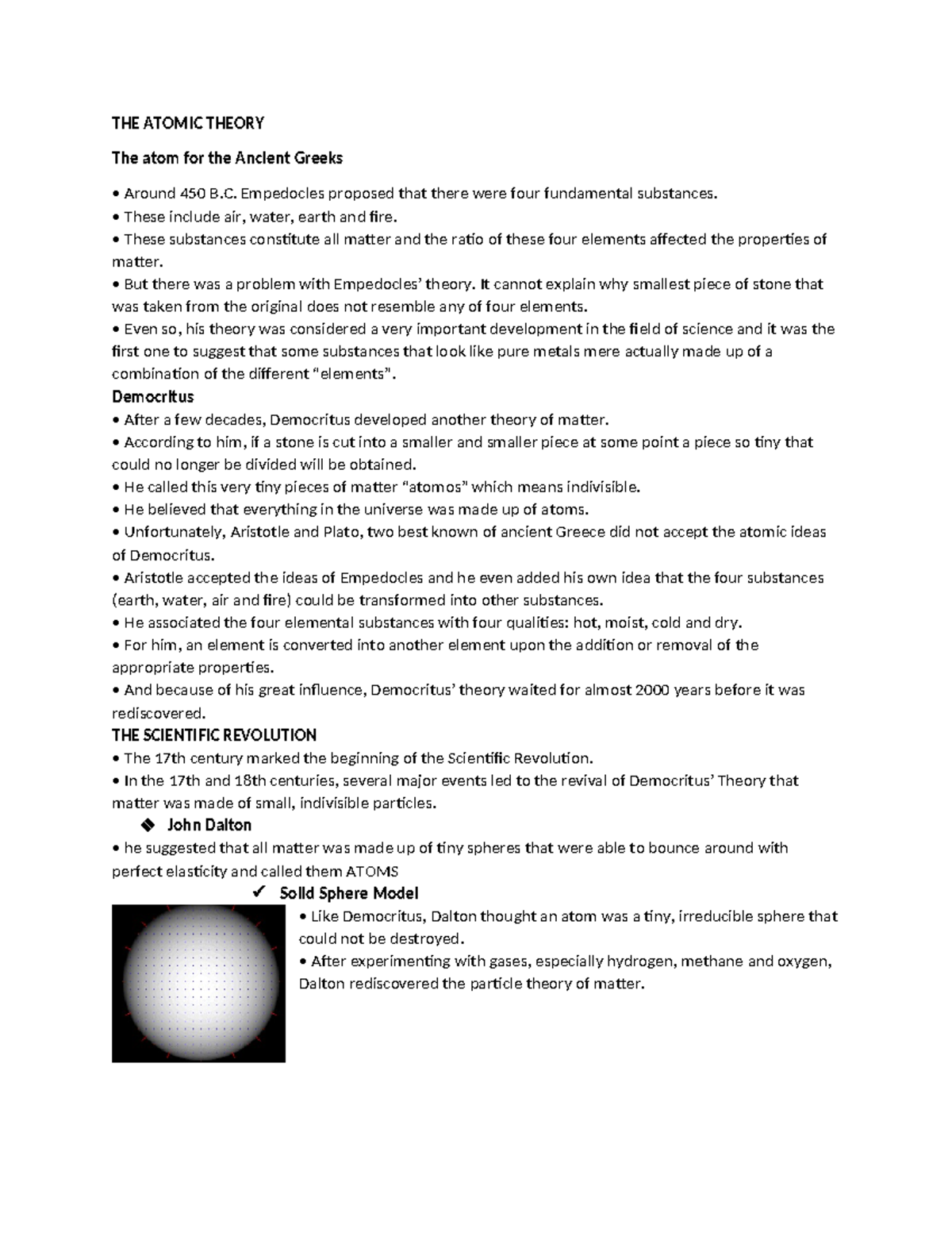 Physci 2 - Lecture Notes on Atomic Theory & Scientific Revolution - Studocu