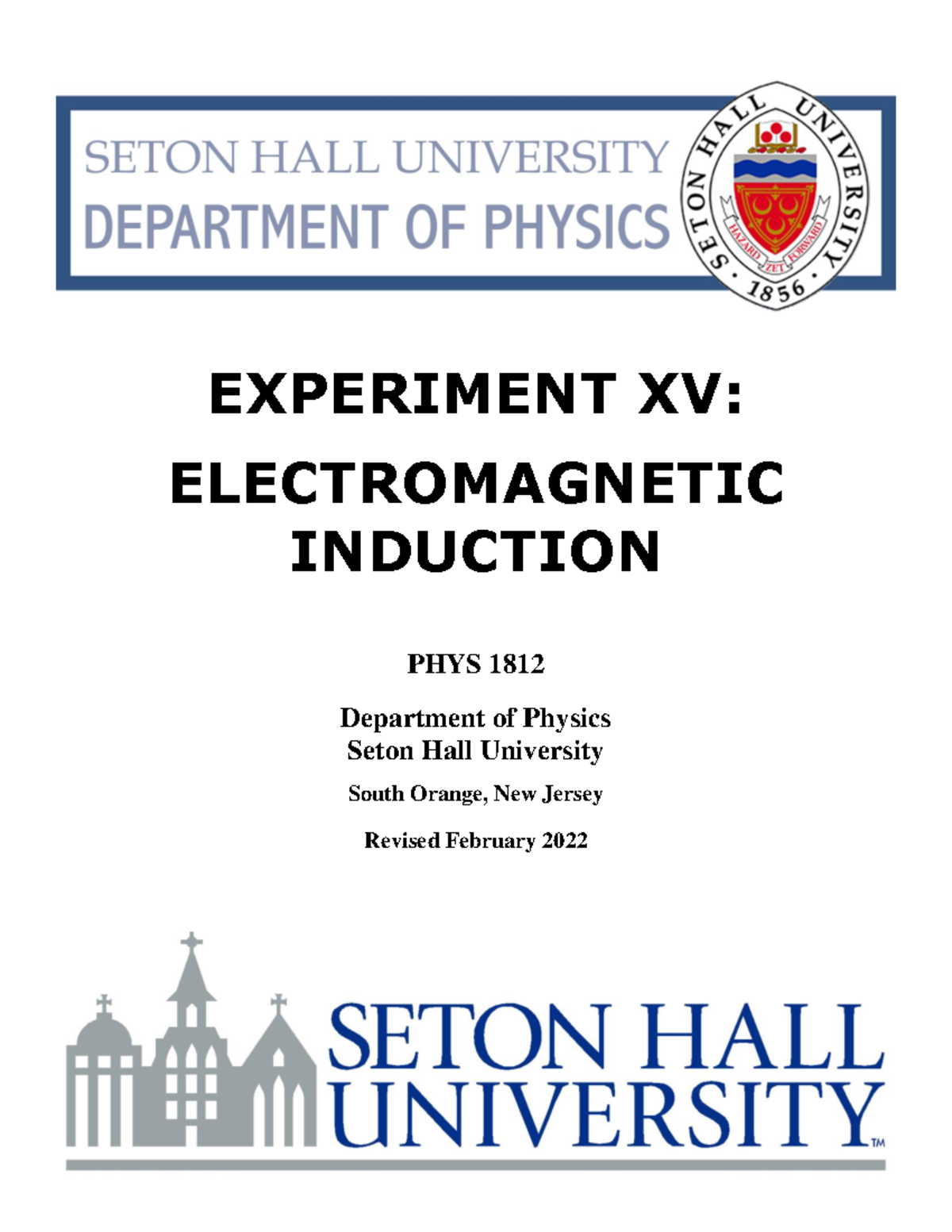 PHYS 1812 Experiment XV: Electromagnetic Induction Lab Report - Studocu