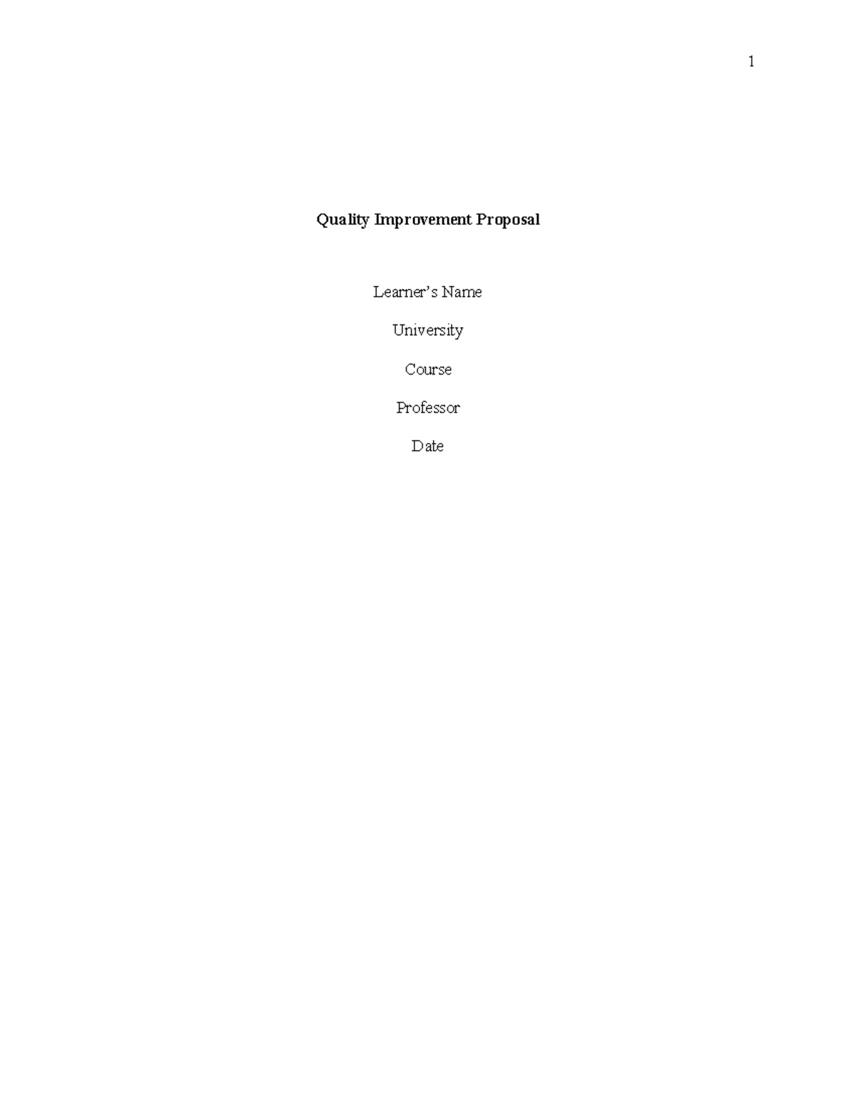 NURSFPX 8010 Assessment 4 Quality Improvement Proposal for ED ...