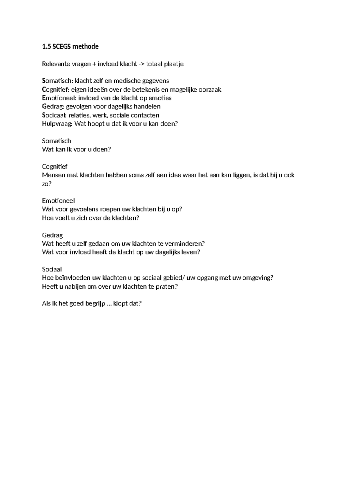 SCEGS Methode: Inzicht in Klachten en Hun Invloed op het Leven ...