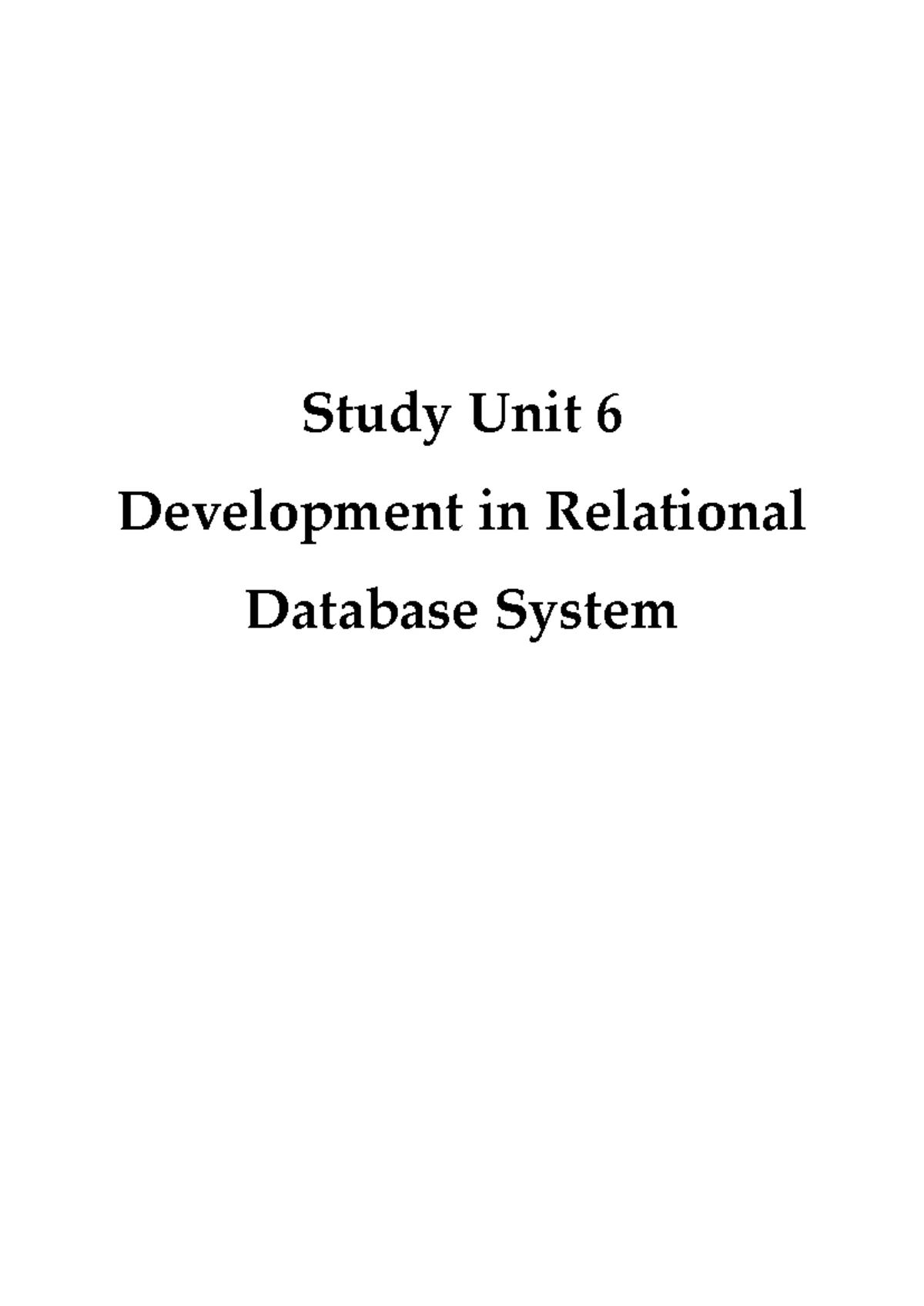 Study Unit 1: Database Design & Normalisation (COURSE CODE) - Studocu