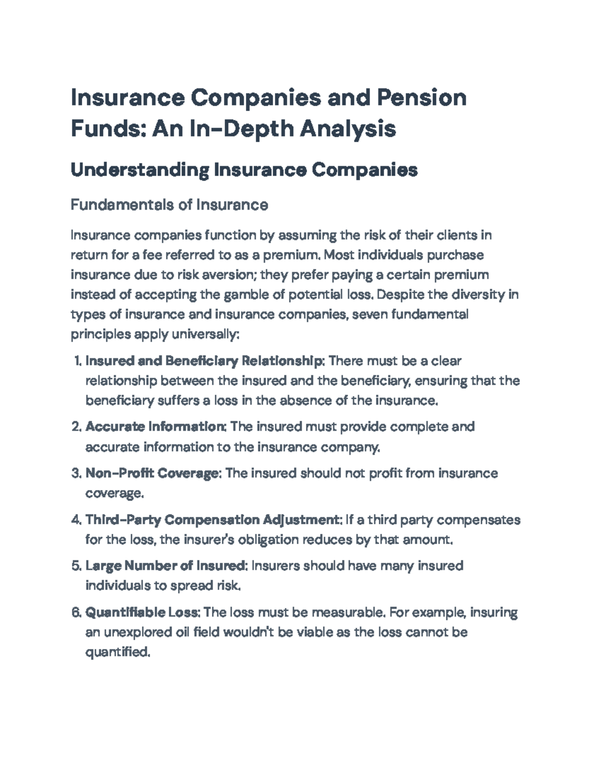 Insurance Companies and Pension Funds: Fundamentals and Trends Analysis ...