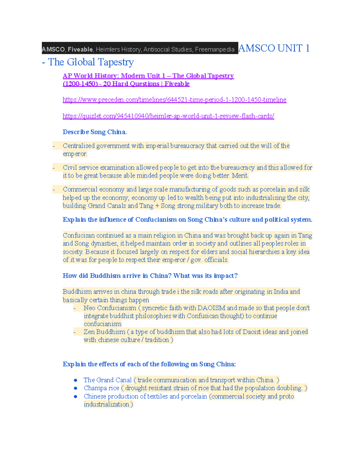 APWH messy notes - AMSCO, Fiveable, Heimlers History, Antisocial ...