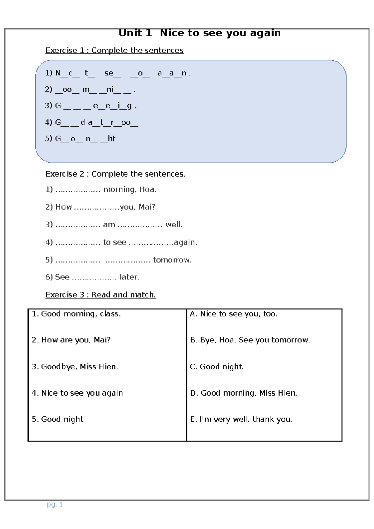 Unit 1 - Homework Exercises for English 4 - Studocu