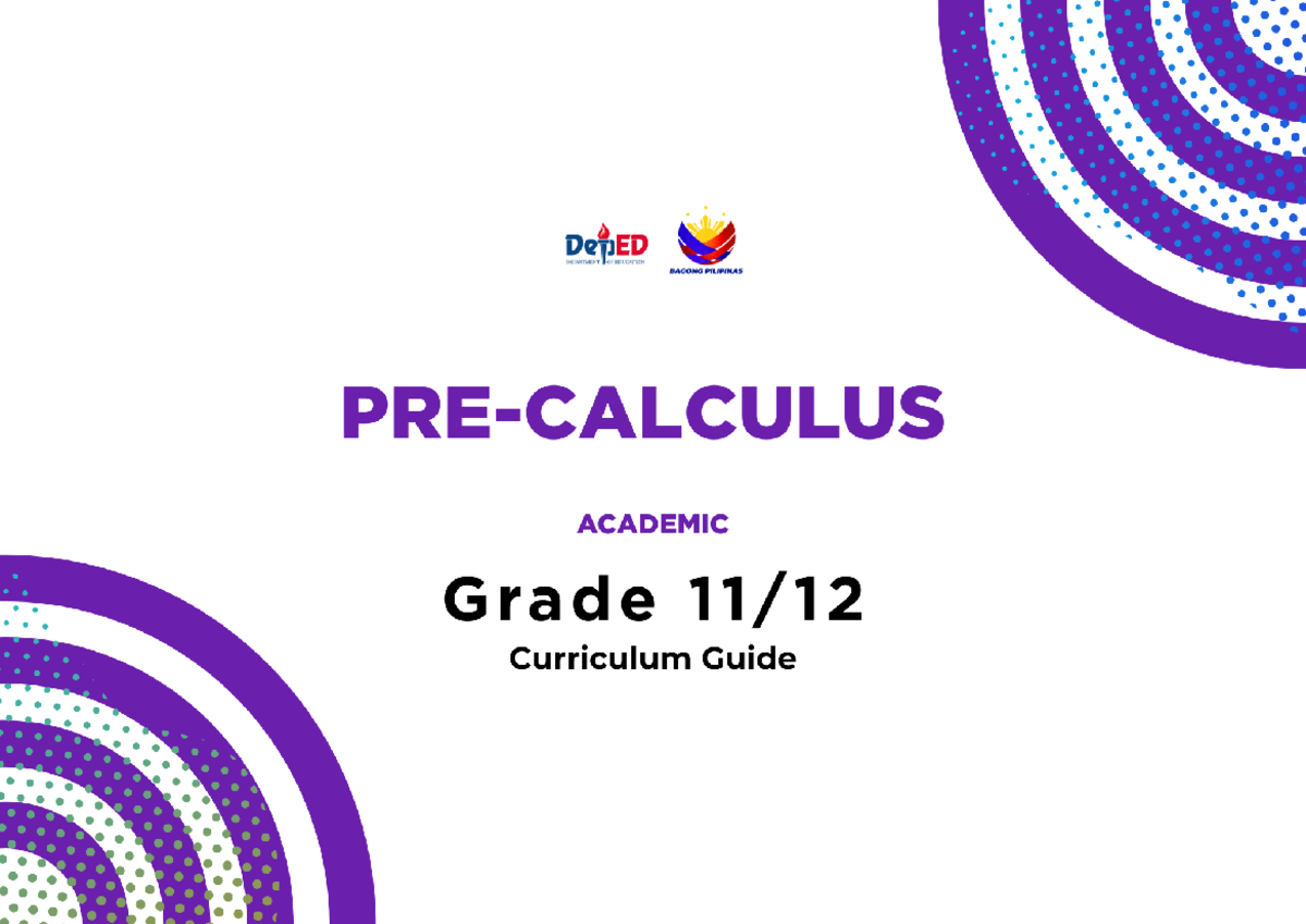 Pre-Calculus-1: Curriculum Guide for Math Foundations - Studocu