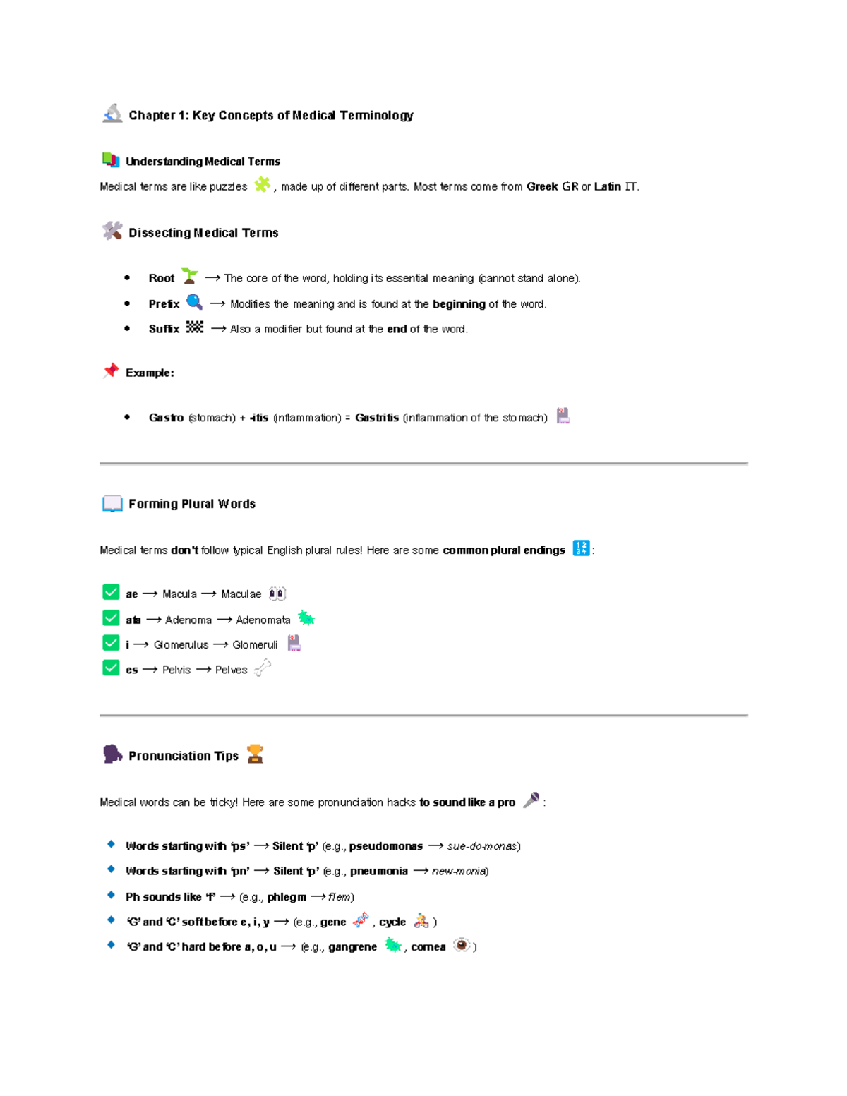 Medical Terminology Midterm Test Notes (MED 101) - Studocu