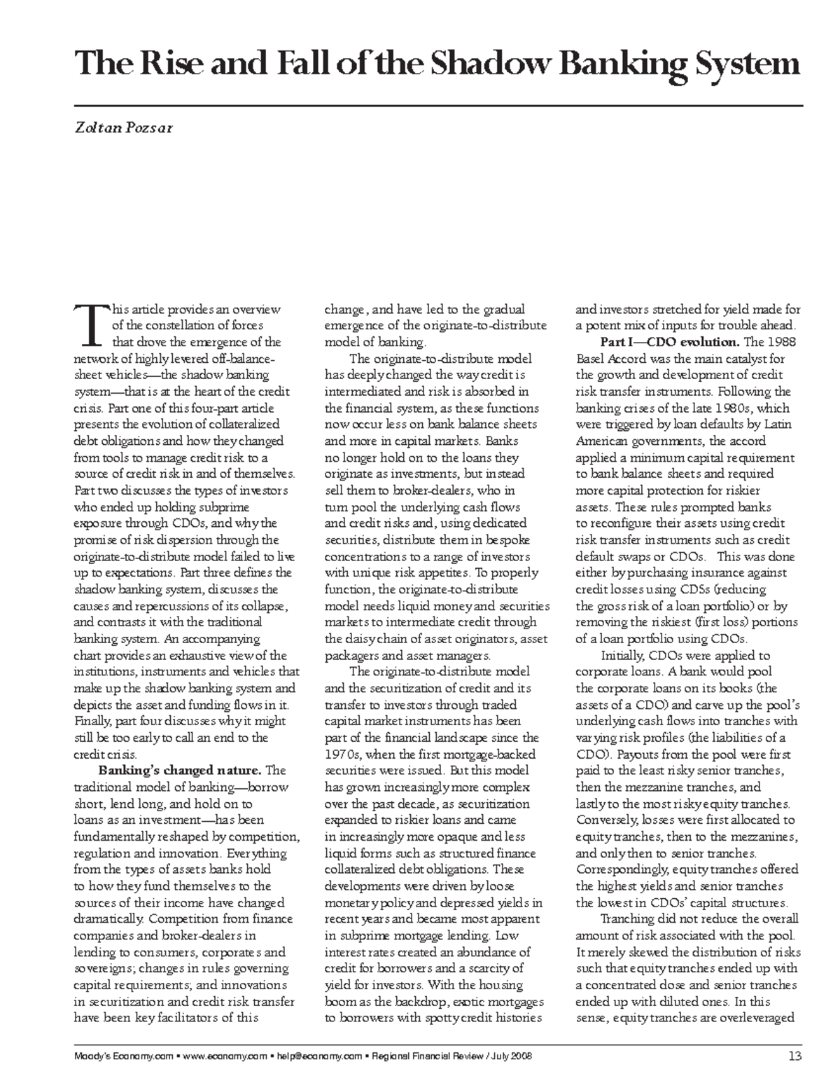 The Failure of Shadow Banking in the US Subprime Crisis - The Rise and ...