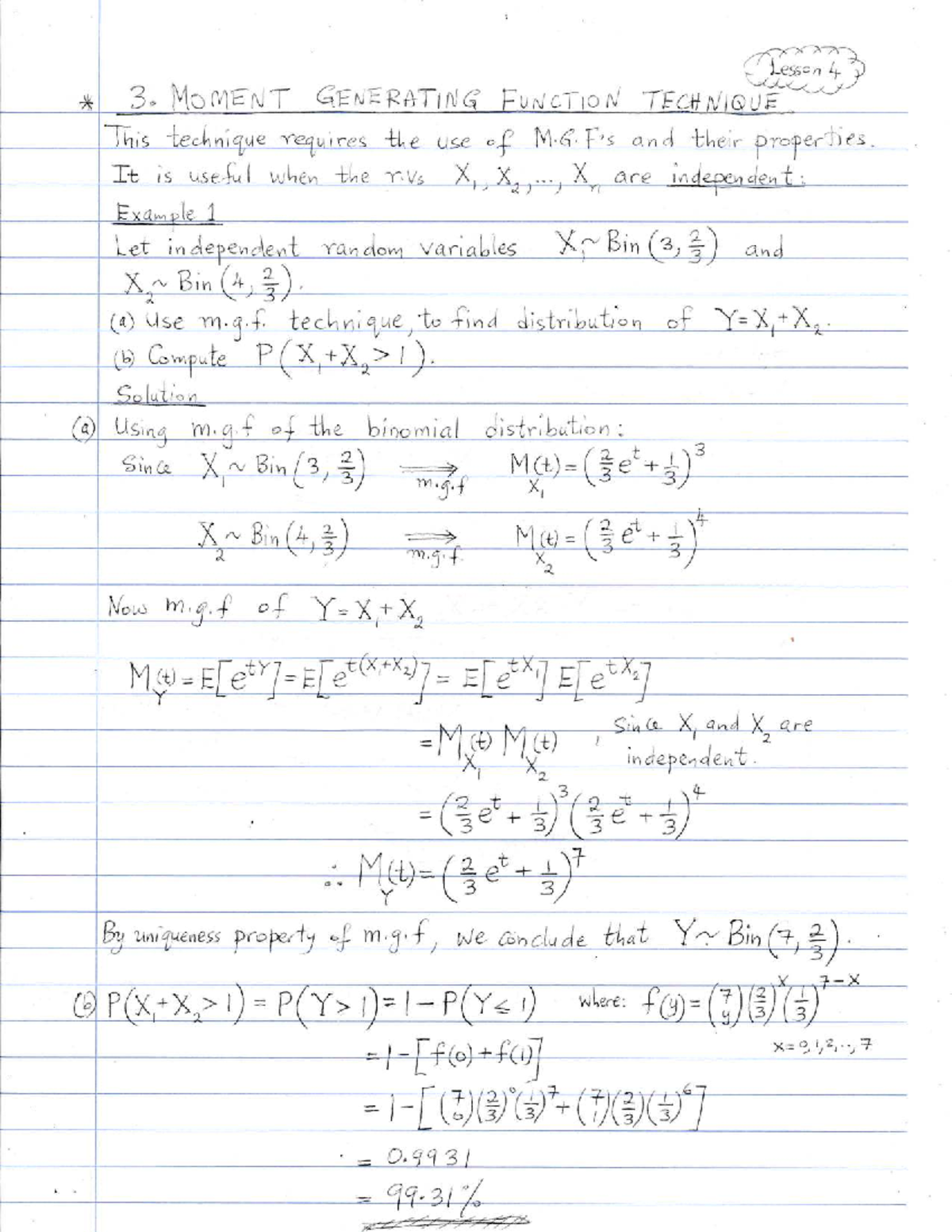 Lesson 4: Mathematical Statistics Overview (MAT371) - Studocu