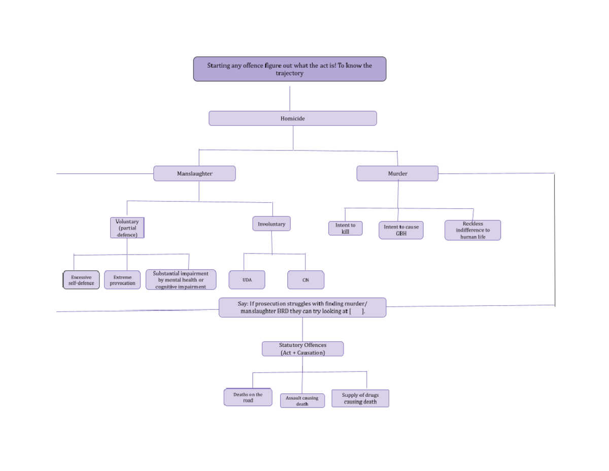 Murder Flowchart: Understanding Homicide & Manslaughter Concepts - Studocu