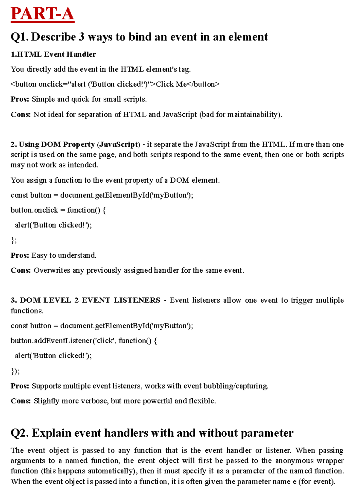 FSD T2 - Event Binding and React Component Notes - Studocu