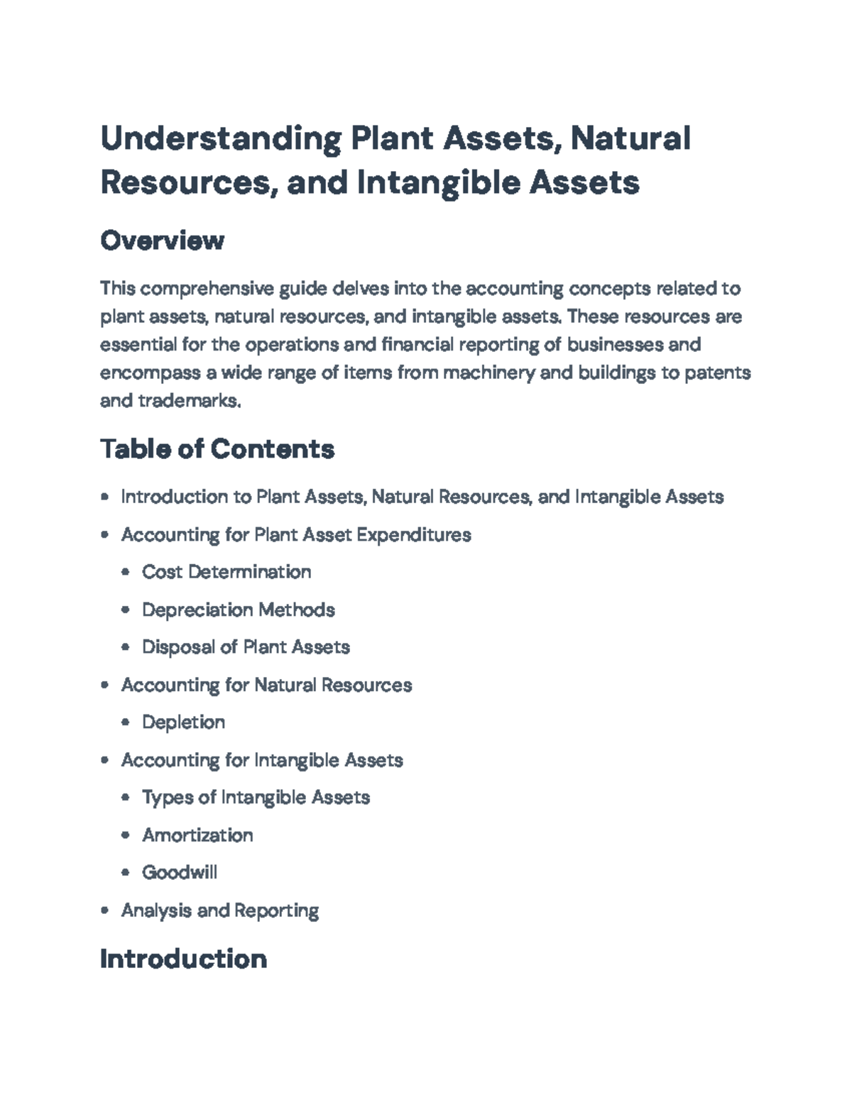 Comprehensive Guide to Accounting for Plant Assets & Intangible Assets ...