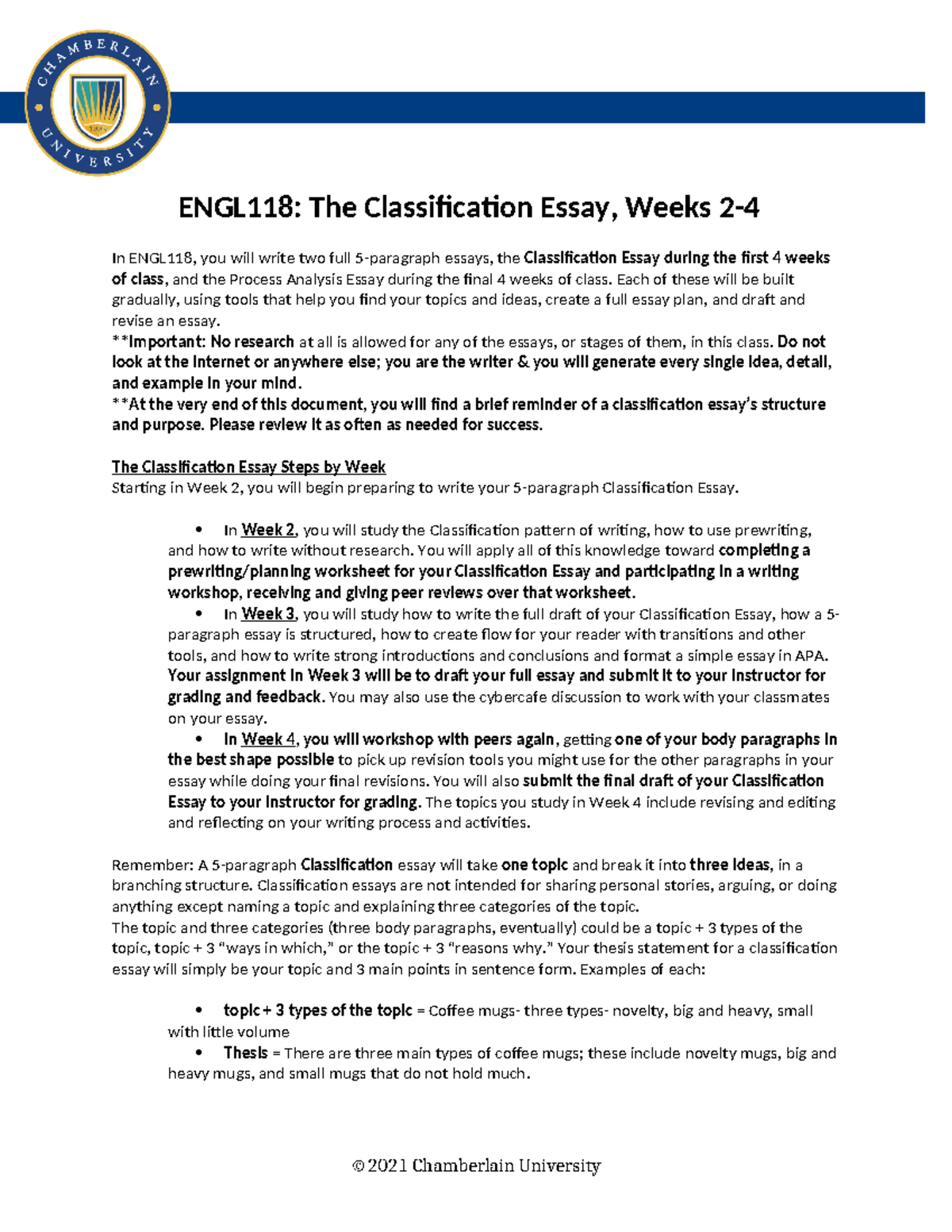 ENGL118 Classification Essay: Overview, Steps & Structure Guide - Studocu