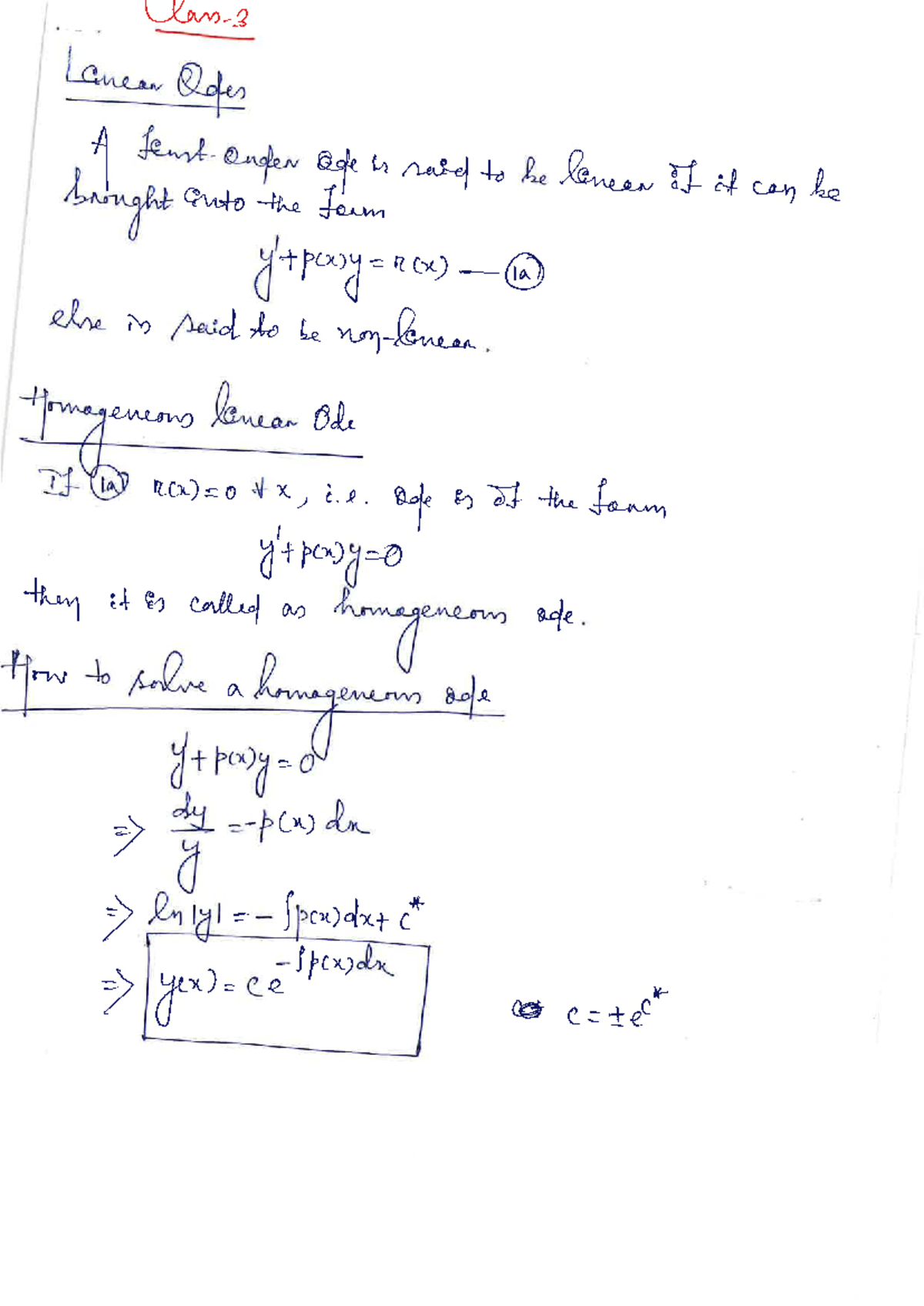Week 2 Lecture Notes - Differential Equations (ODEs) - Studocu