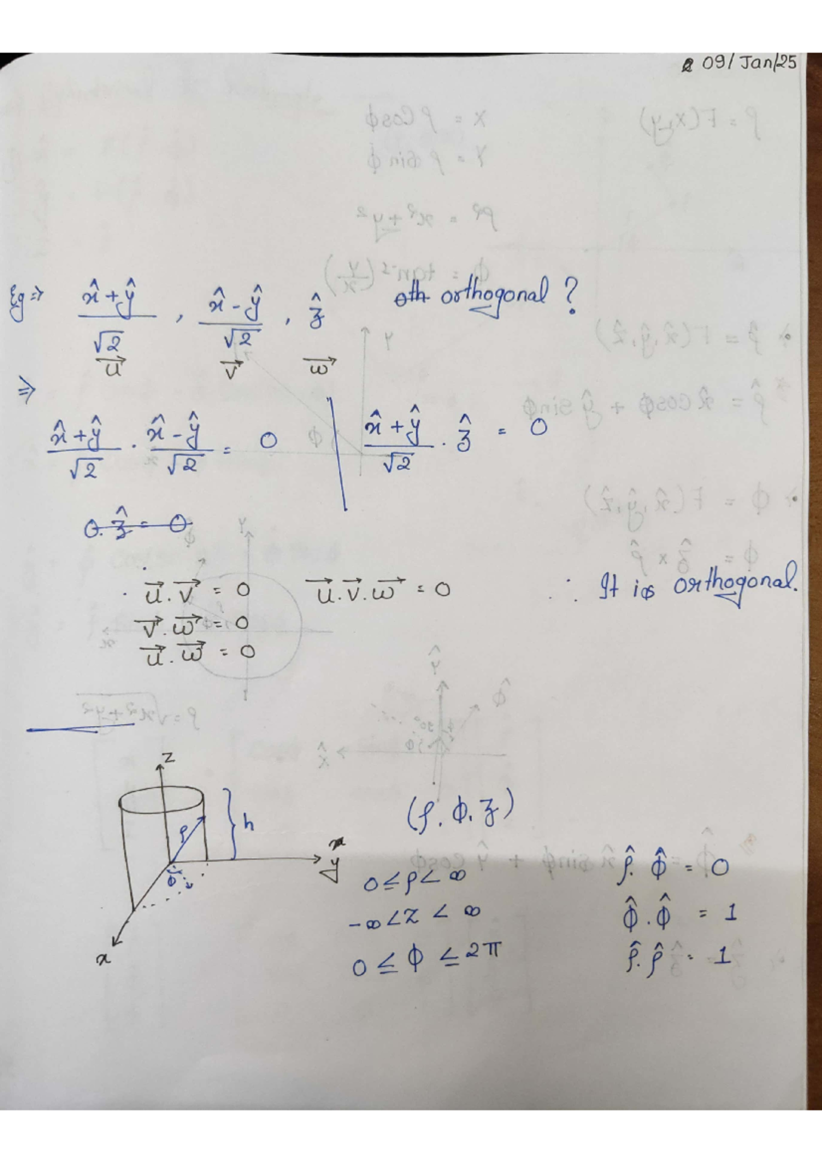 EMFT Notes-1: Orthogonal Coordinates & Divergence Concepts - Studocu