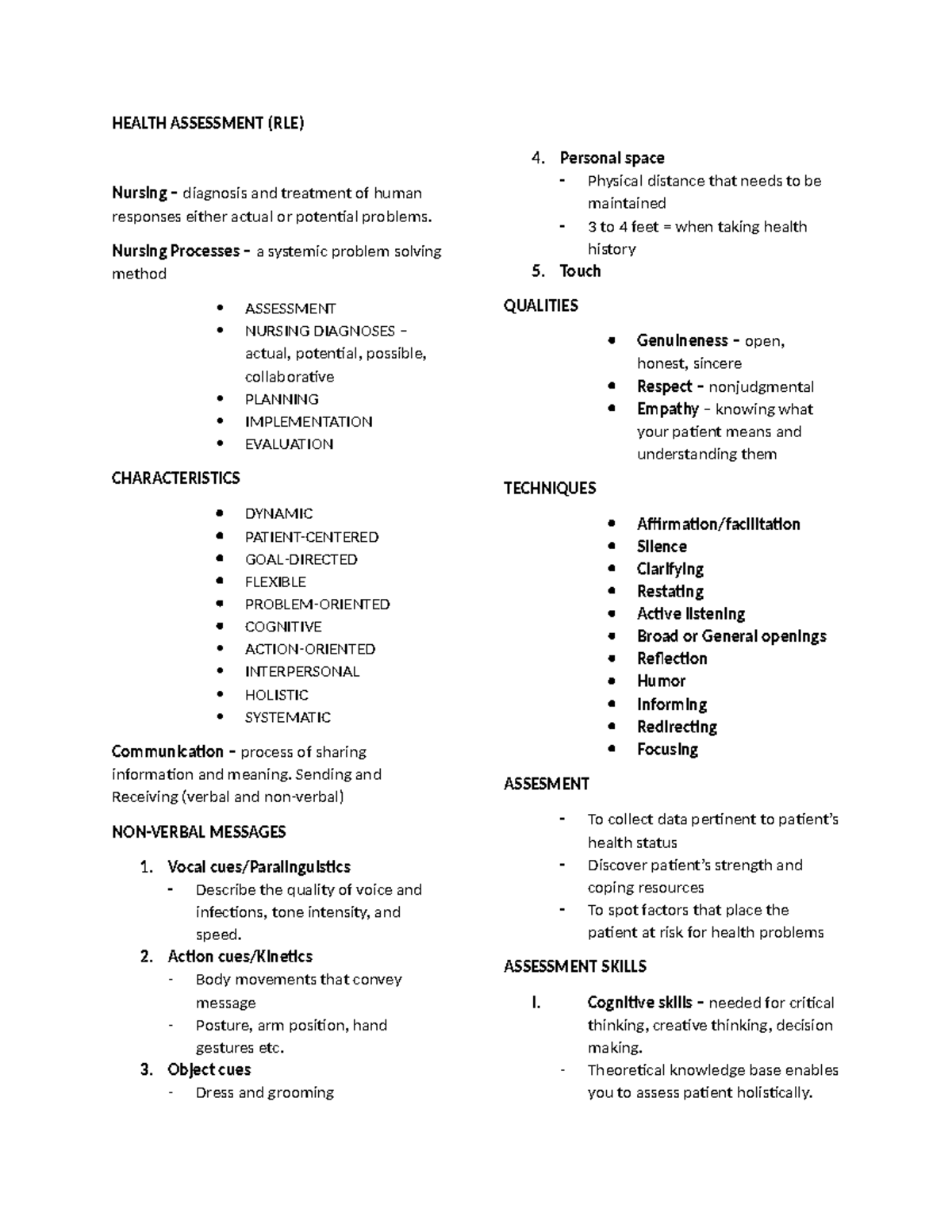 Health assessment (RLE) comprehensive review of nursing diagnosis and ...