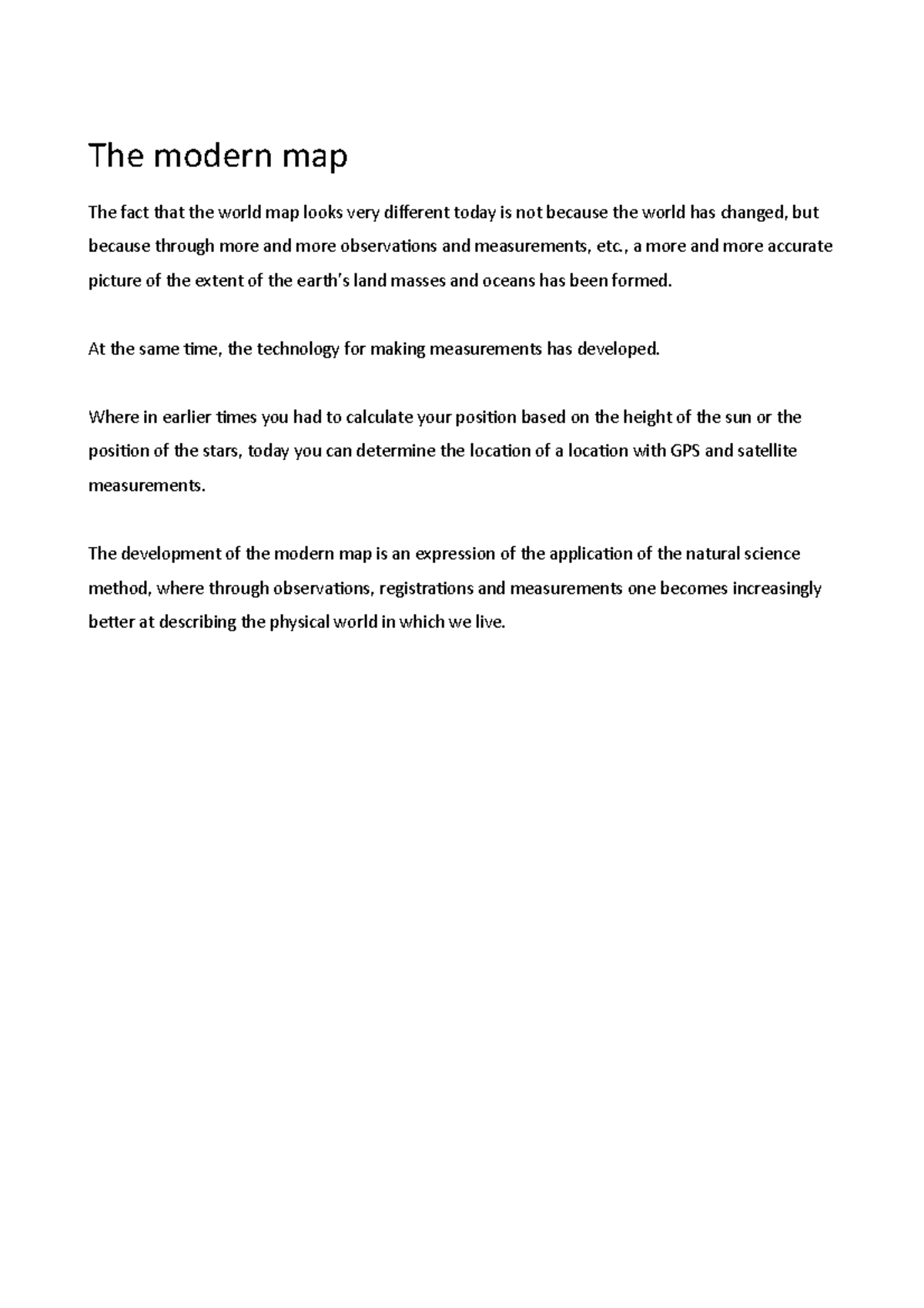 Geo.Lesson 1: Understanding the Evolution of Modern Maps - Studocu