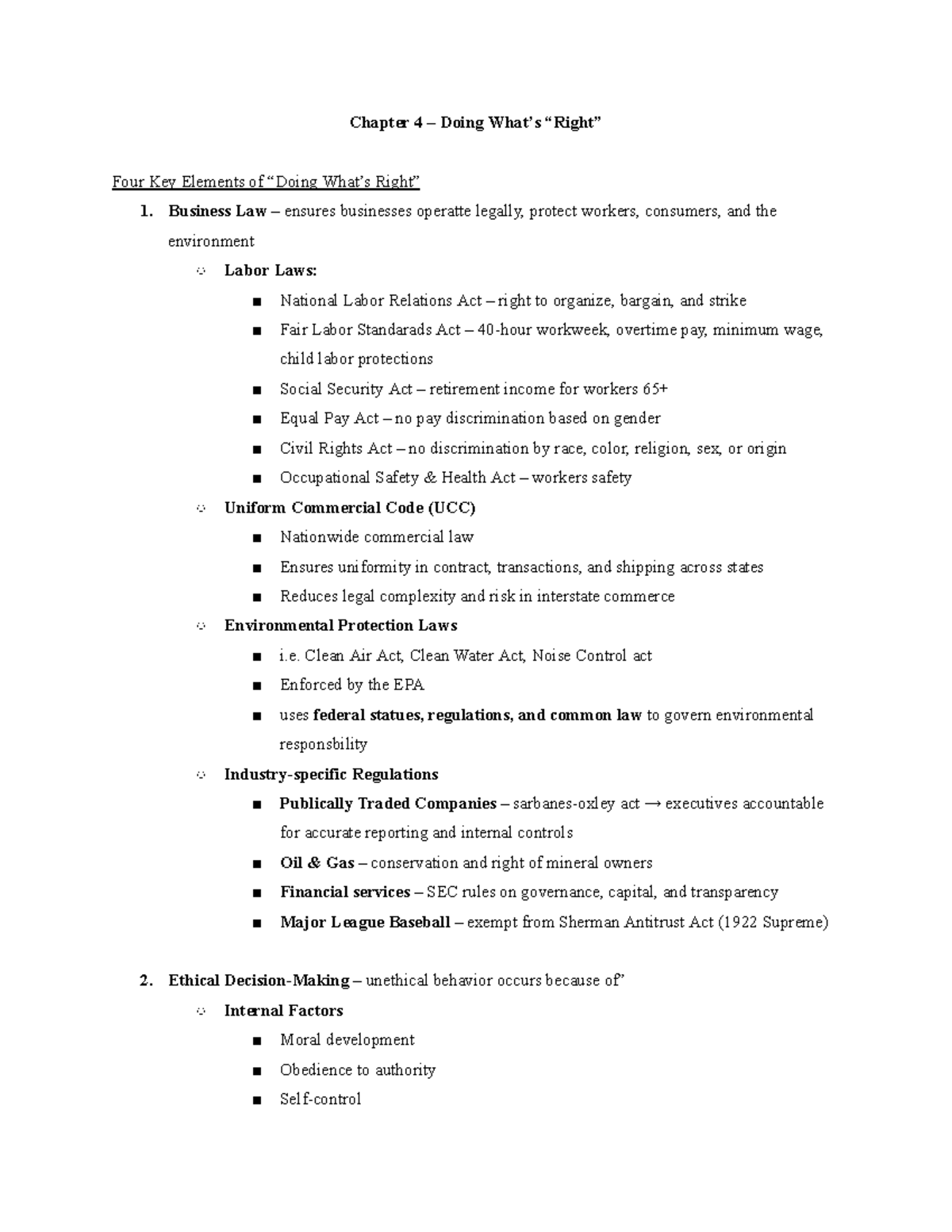 Chapter 4: Key Elements of Business Law - Notes for Intro to Management ...