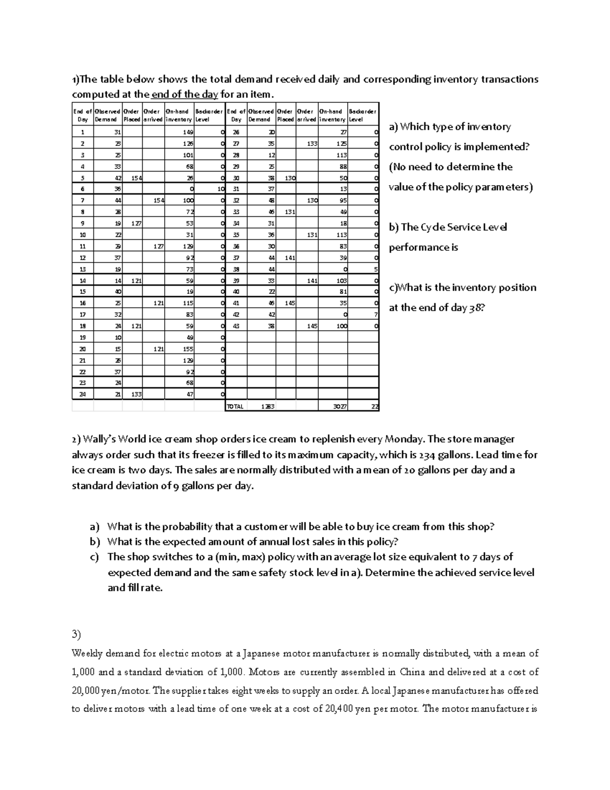 Practice Questions for Inventory Management (Test 4) - Studocu
