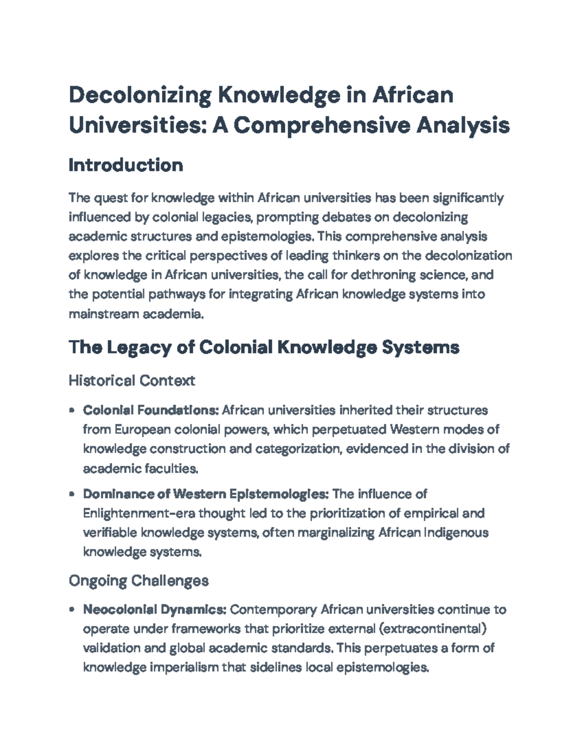 Decolonizing Knowledge: African Universities and Epistemic Justice ...