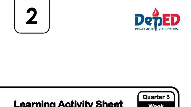 Learning Activity Sheet for English 2 Q3 Week 5 - Studocu