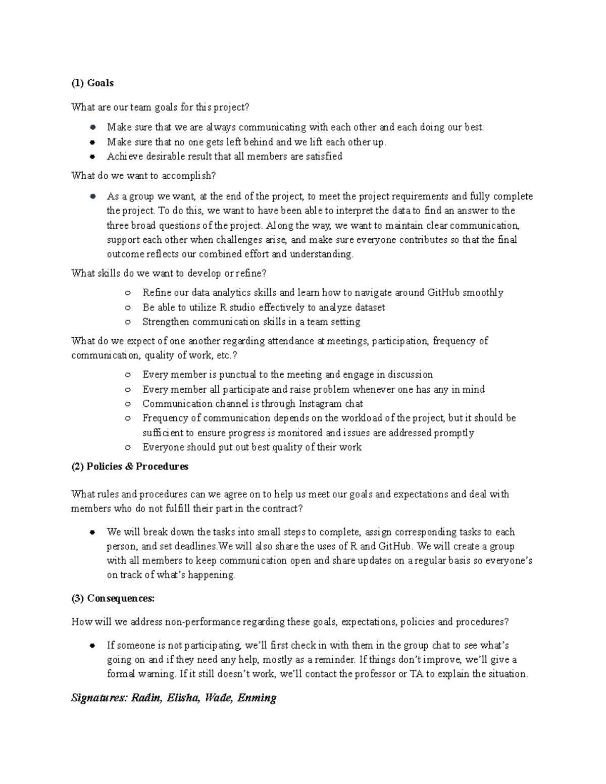 DSCI100 Team Contract: Goals, Policies, and Expectations Notes - Studocu