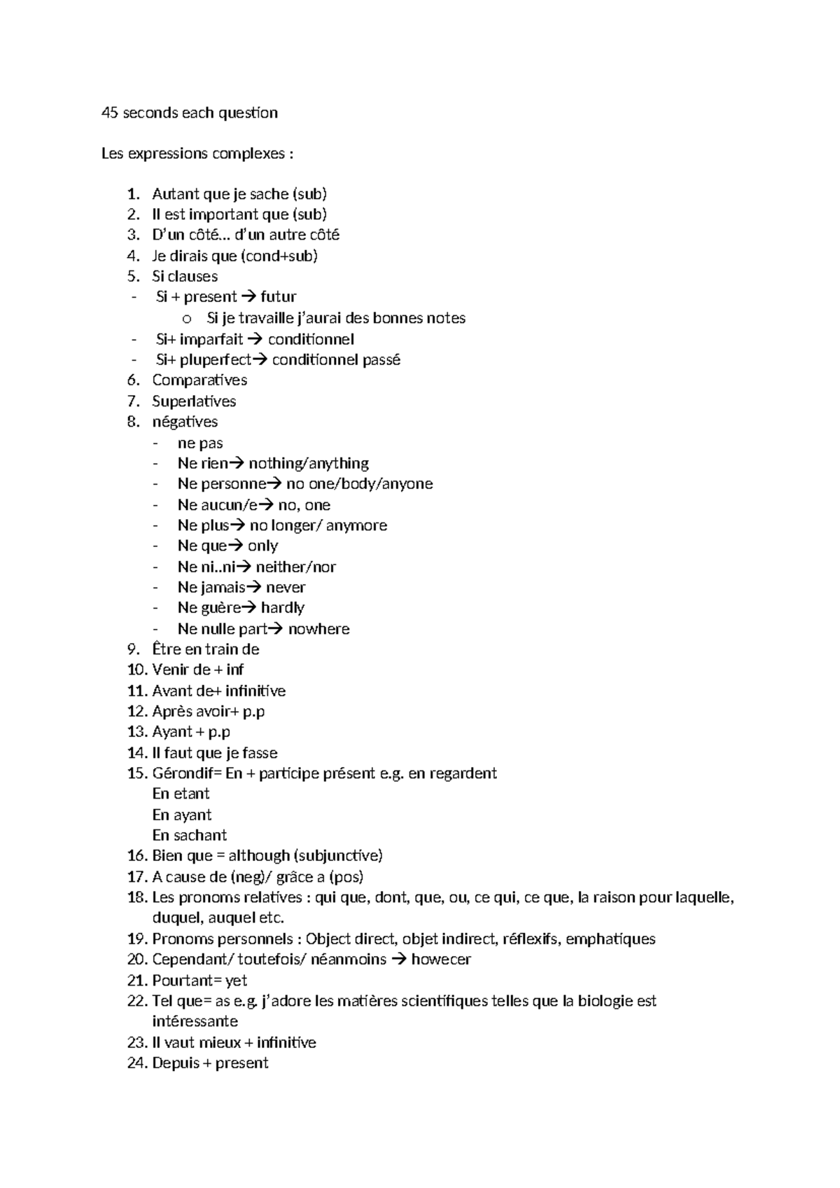 French Grammar: Complex Structures & Expressions for Exam Preparation ...
