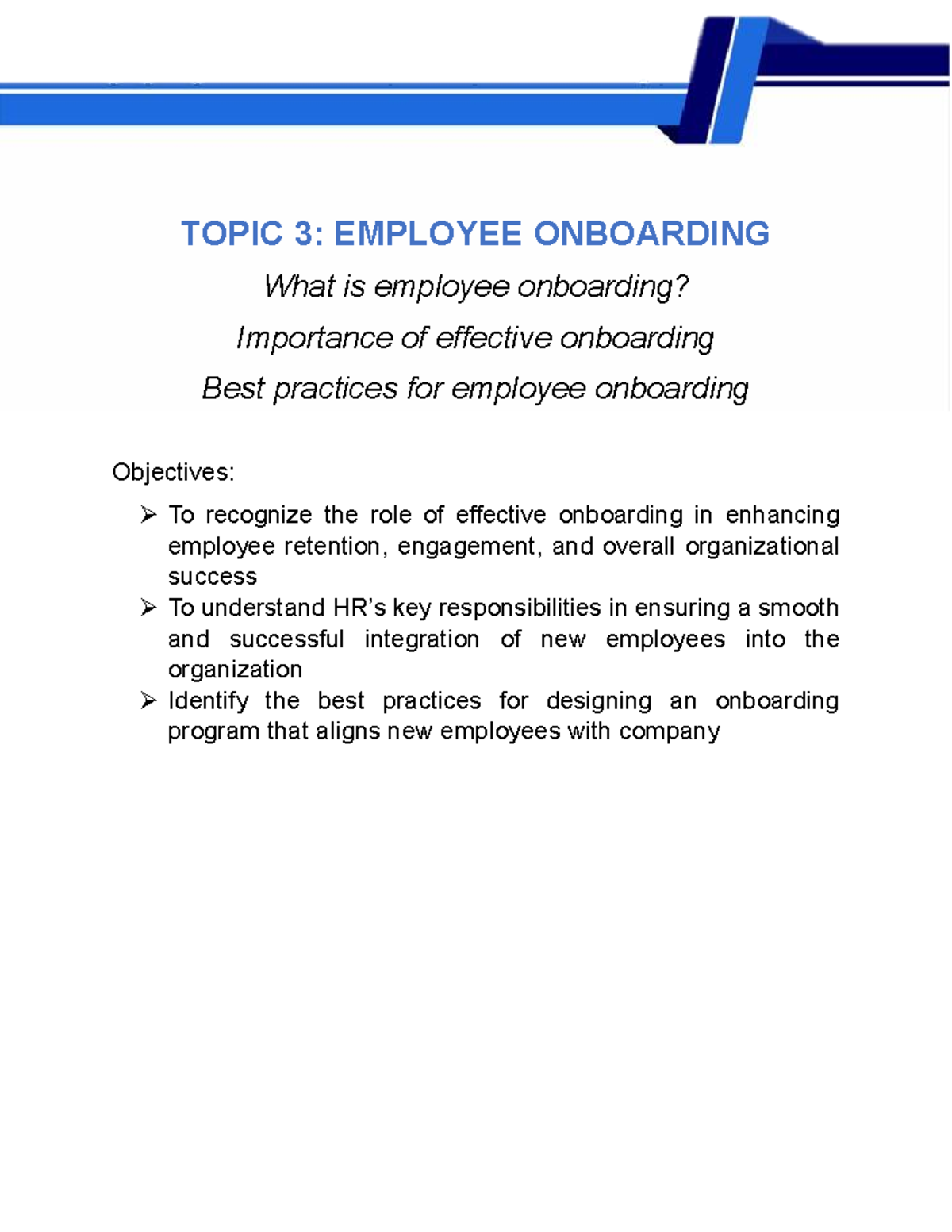 Topic 3 V1 Notes - The information is about the hrm - TOPIC 3: EMPLOYEE ...