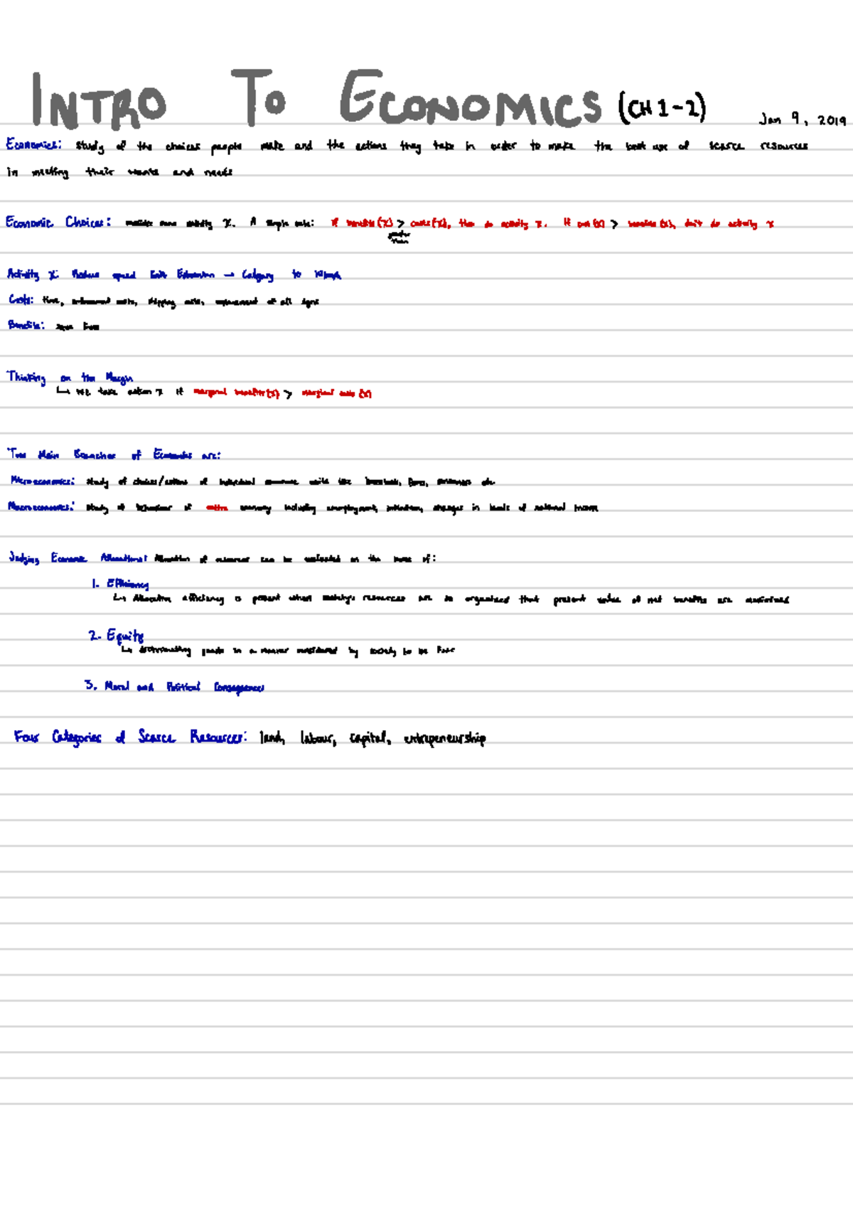 ECON Notes 1 - Gordon Lee's class - INTRO TO ECONOMICS l CHI sana .ro ...