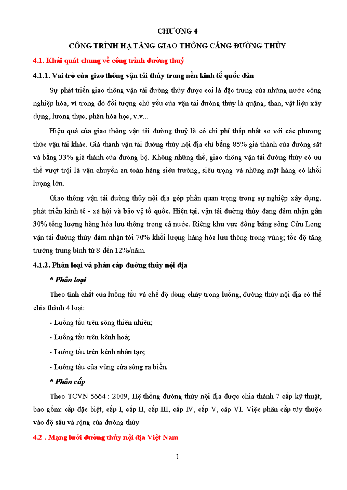 CHƯƠNG 4 - CÔNG TRÌNH HẠ TẦNG GIAO THÔNG ĐƯỜNG THỦY - Document Preview