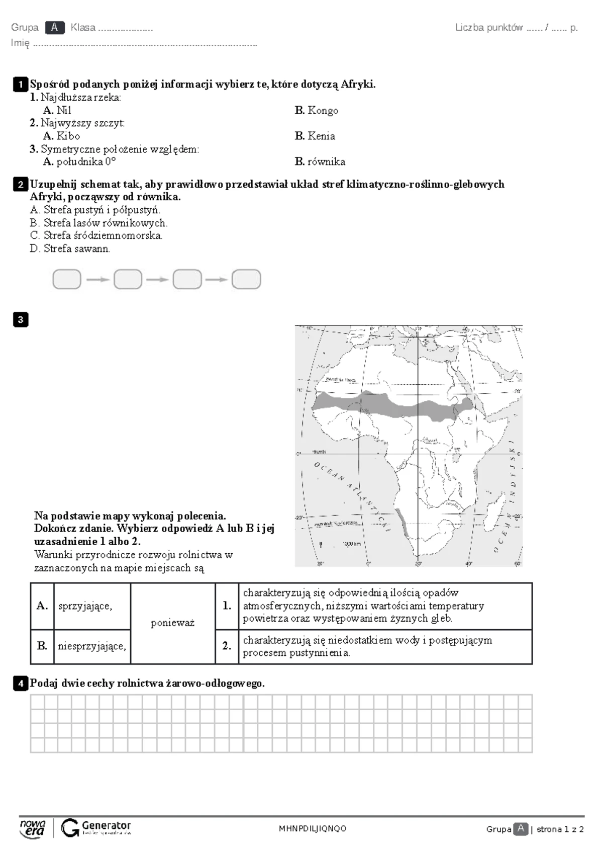 [Test 3] Ekologia - Biologia test klasa 8 - Test A Ekologia Test